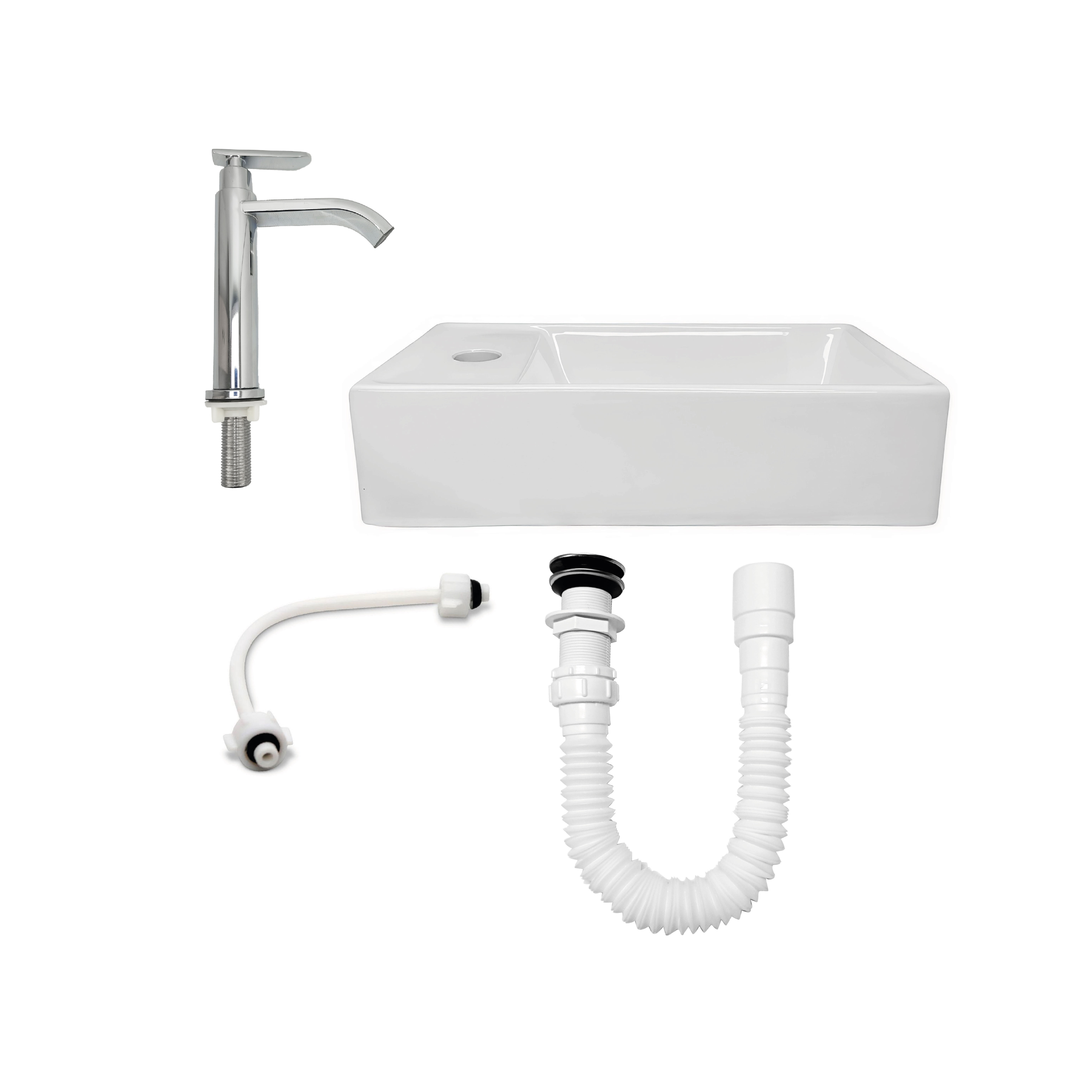 Combo Lavamanos Nappo + Grifería Mezclador Cromo C686