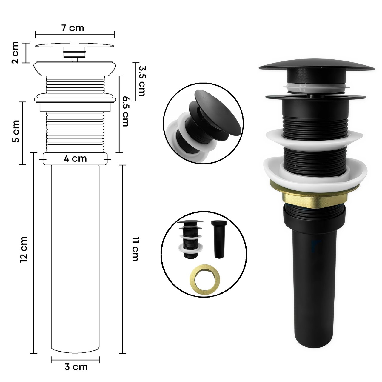 Combo Lavamanos Nappo + Grifería Mezclador Negro C667