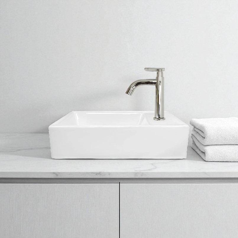 Combo Lavamanos Nappo + Grifería Agua Fria Cromo C687