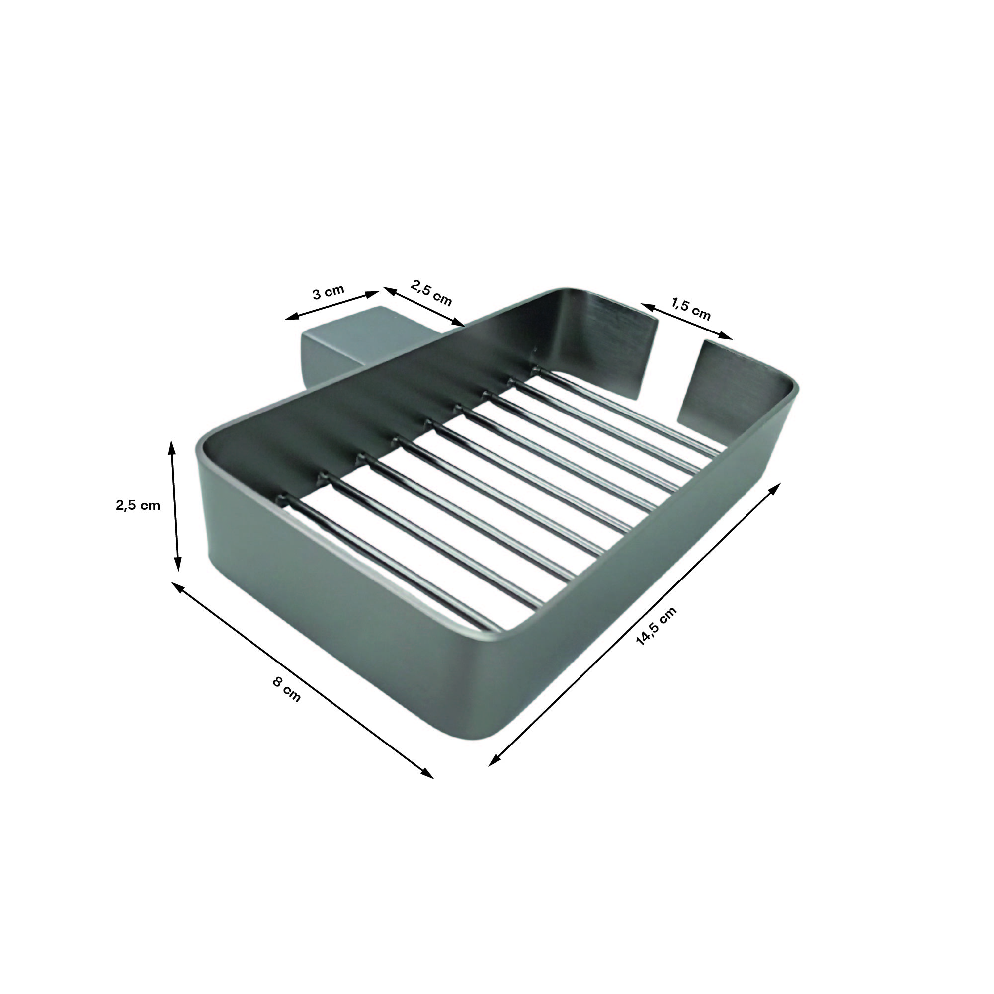 Combo De Accesorios Gris Cobalto Para Baño 5 Piezas