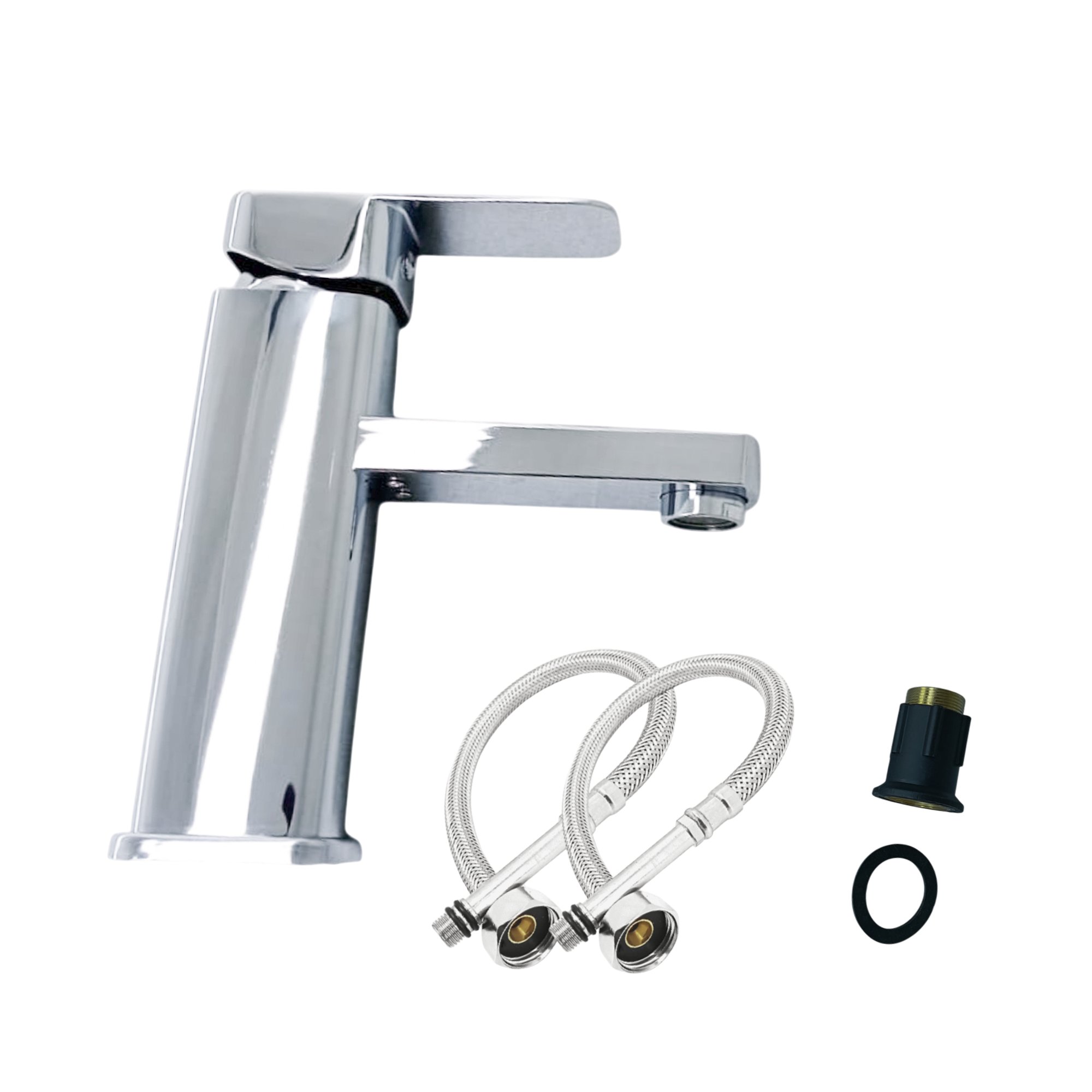 Griferia Mezclador Poste Bajo Cromado Lavamanos D21