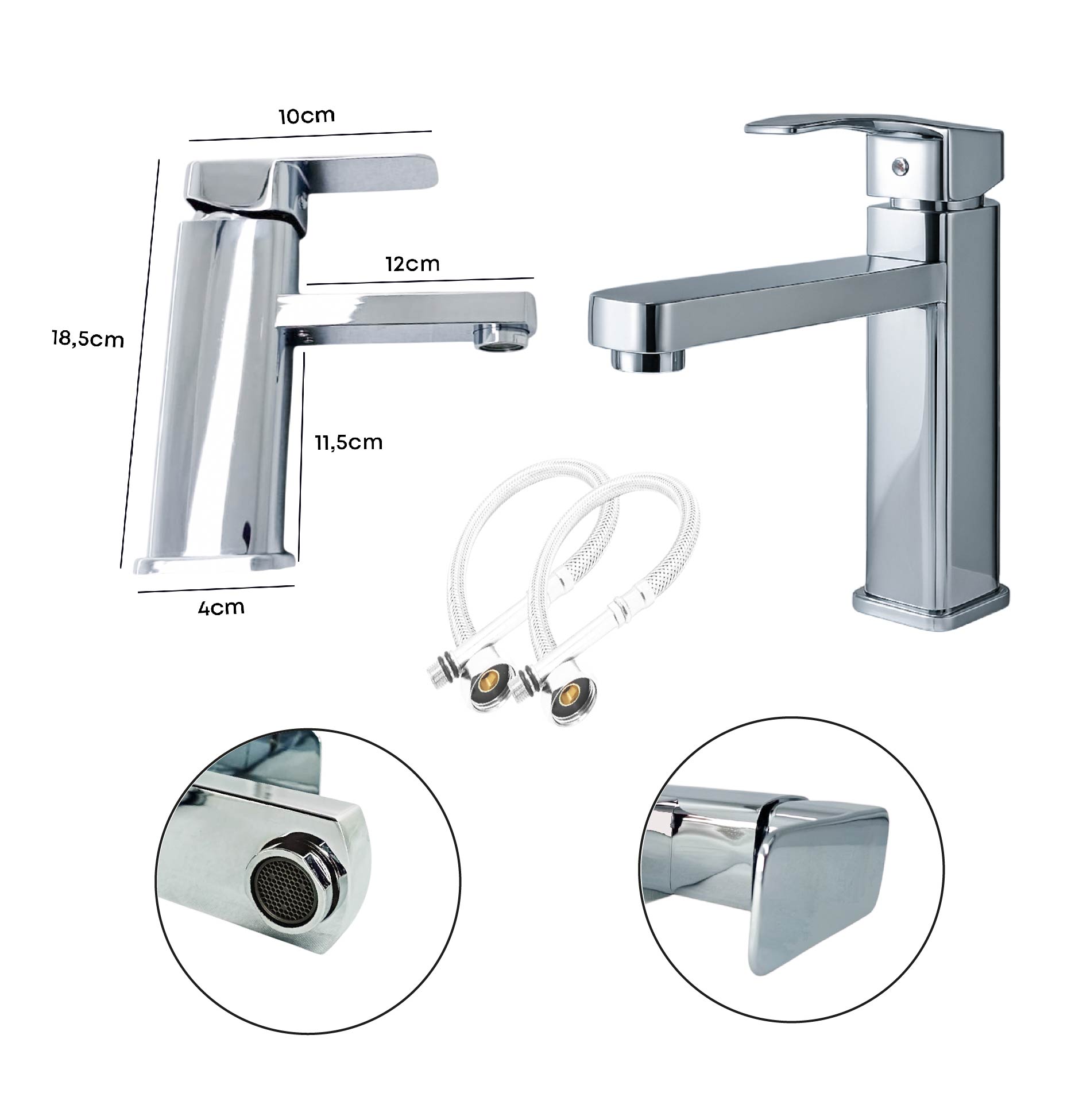 Combo Placa Lavamanos 71x46 +griferia +push Integrado C305