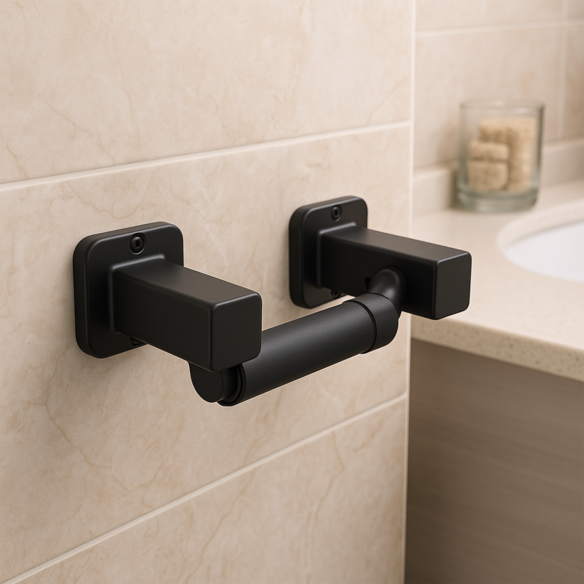 Pack X4 Portarrollos En Abs Negro