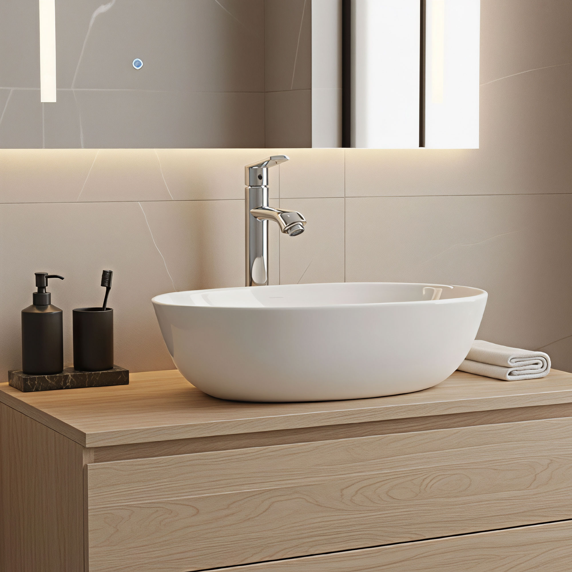 Combo Lavamanos + Grifería Pico Plano + Push + Sifón C985