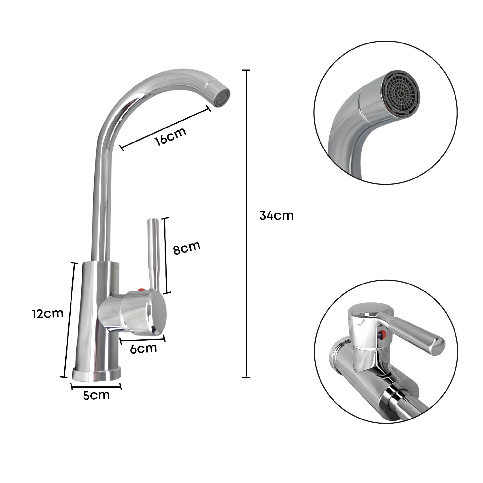 Griferia Lavaplatos Alta Monocontrol Mezclador Victoria