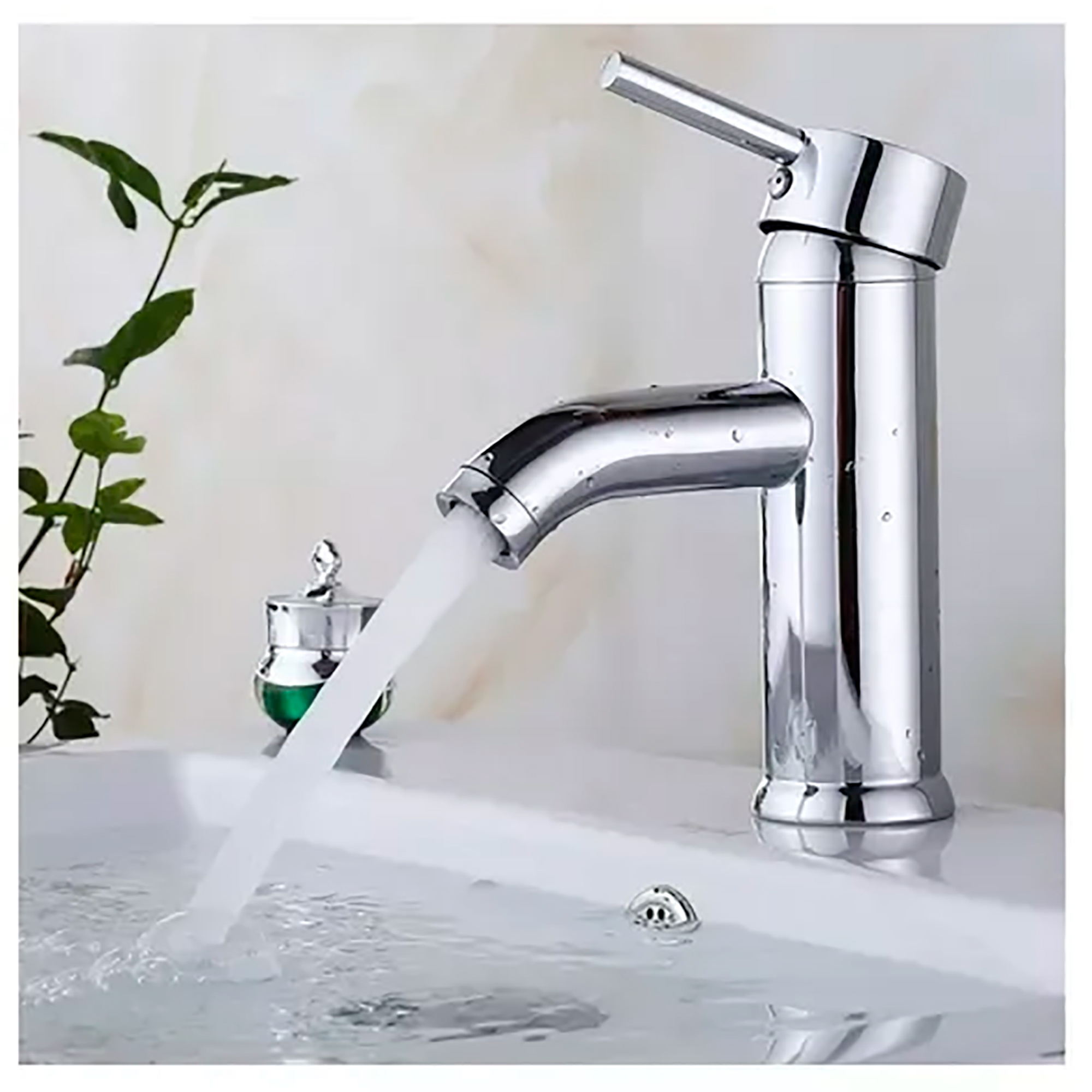 Placa Lavamanos 60cm + Grifería Mezclador + Push + Sifón