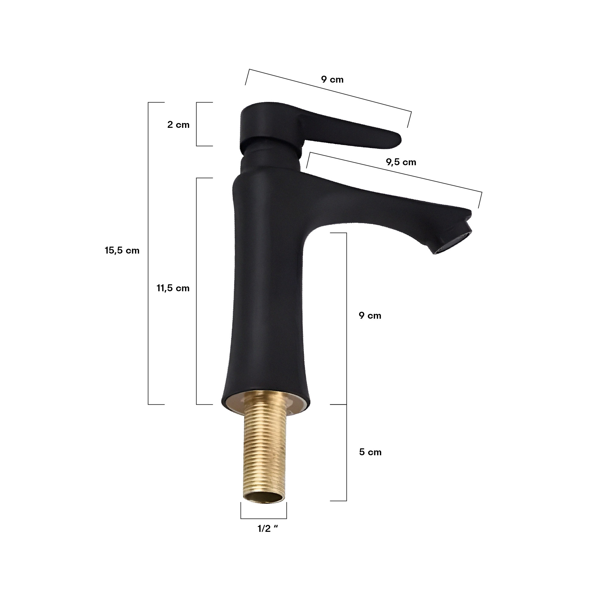 Griferia Lavamanos Ccol Baja Agua Fria Negra