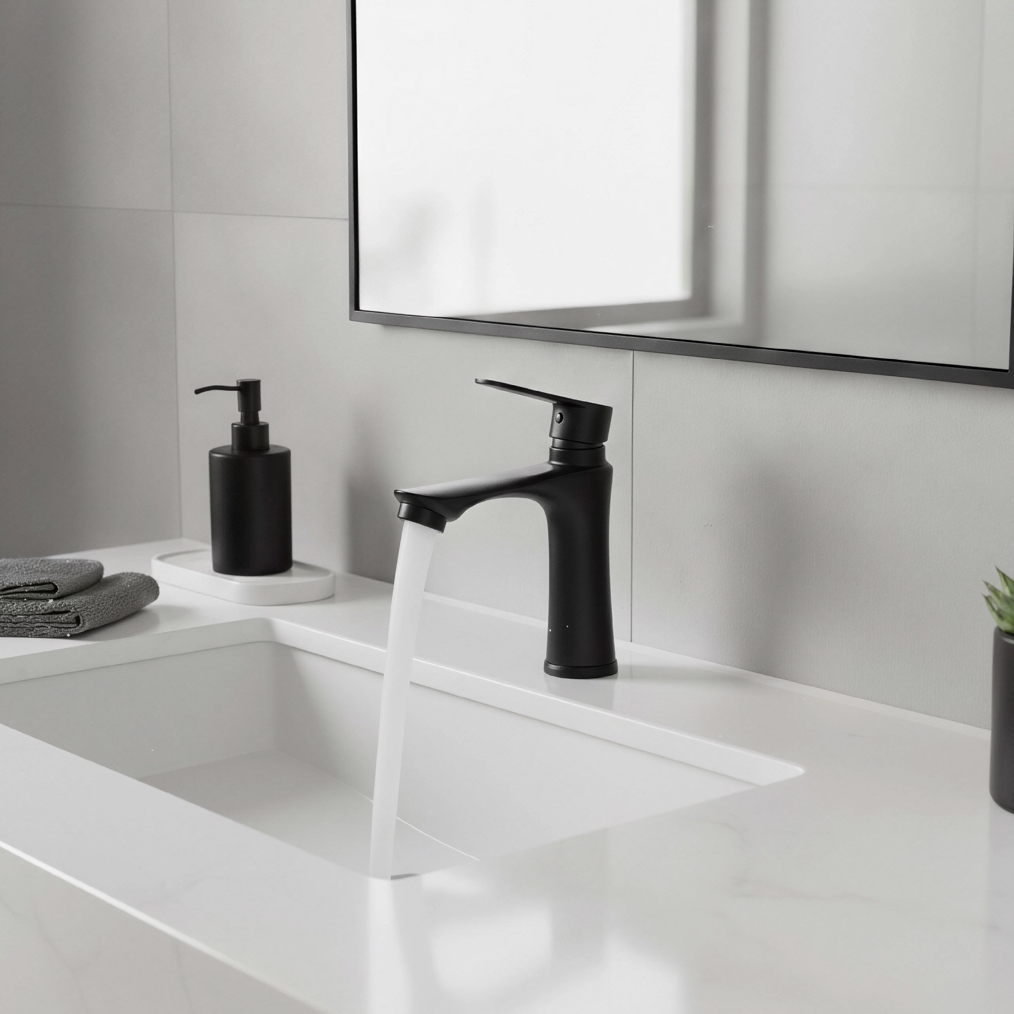 Griferia Lavamanos Ccol Baja Agua Fria Negra