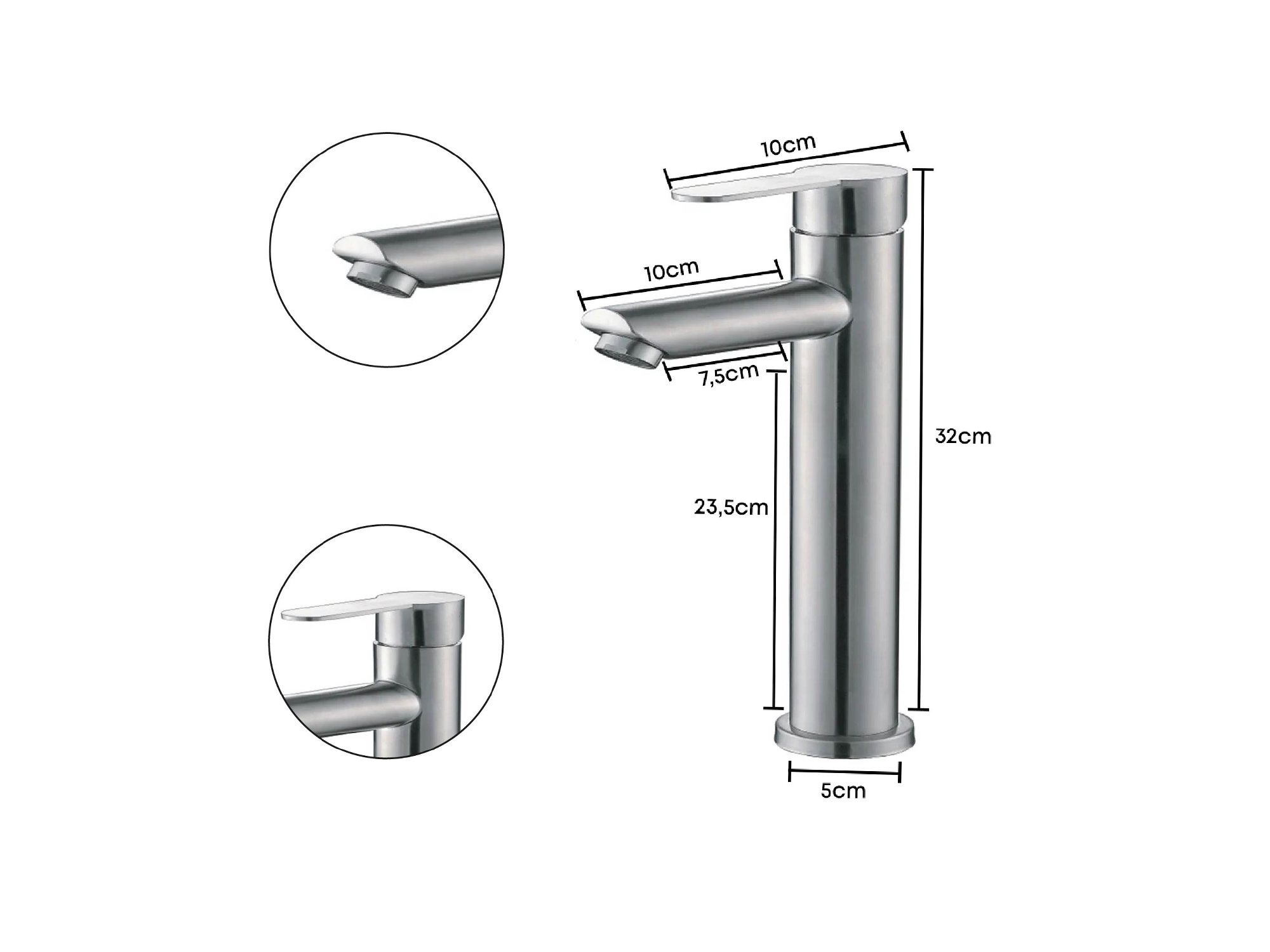 Grifería Lavamanos Monocontrol Mezclador Alta 