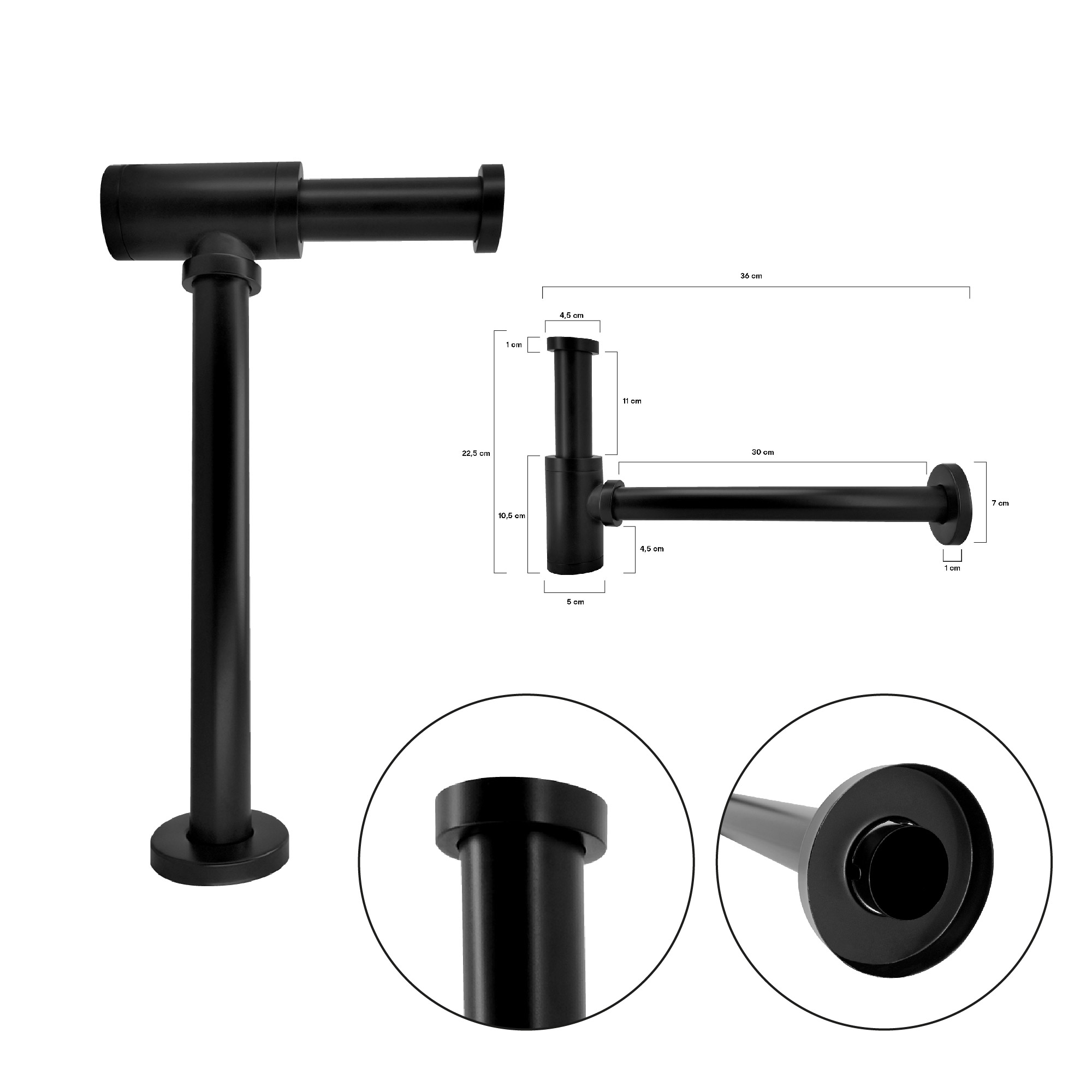 Combo Lavamanos Y Griferia De Lujo Negro C868