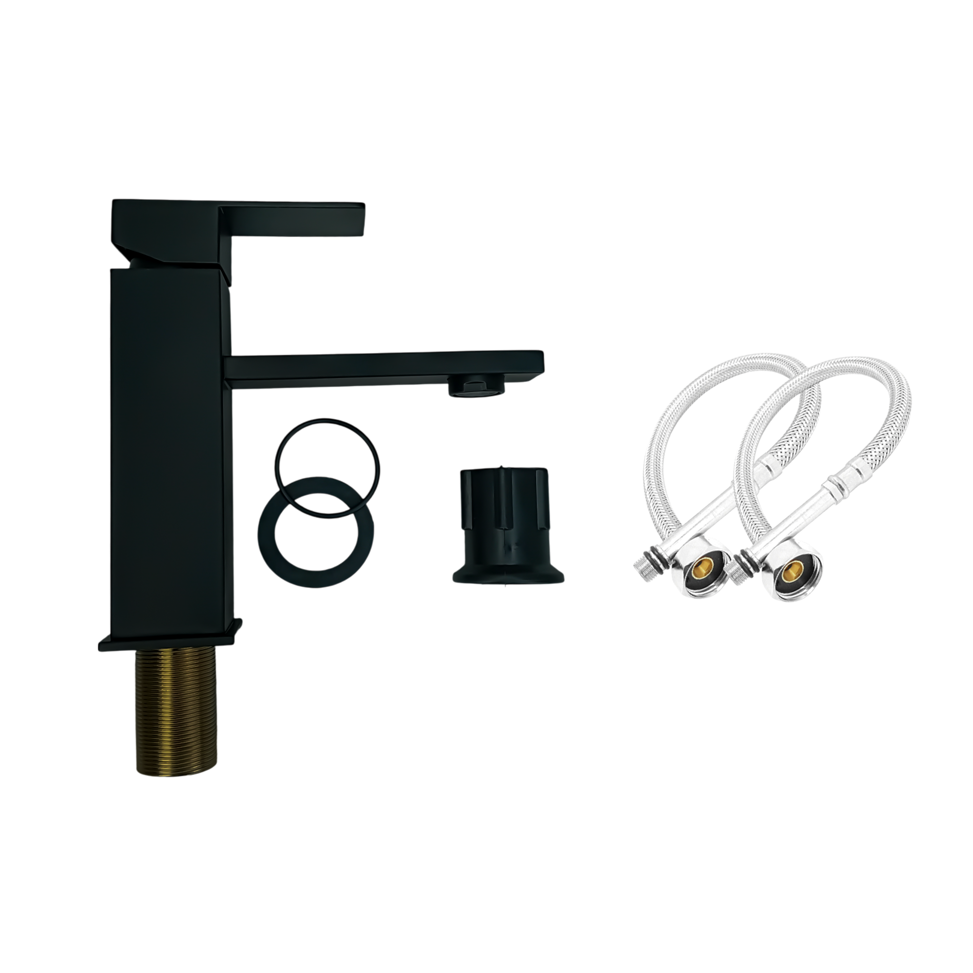 Griferia Monocontrol Lavamanos Negra Baja Pico Plano Ccol