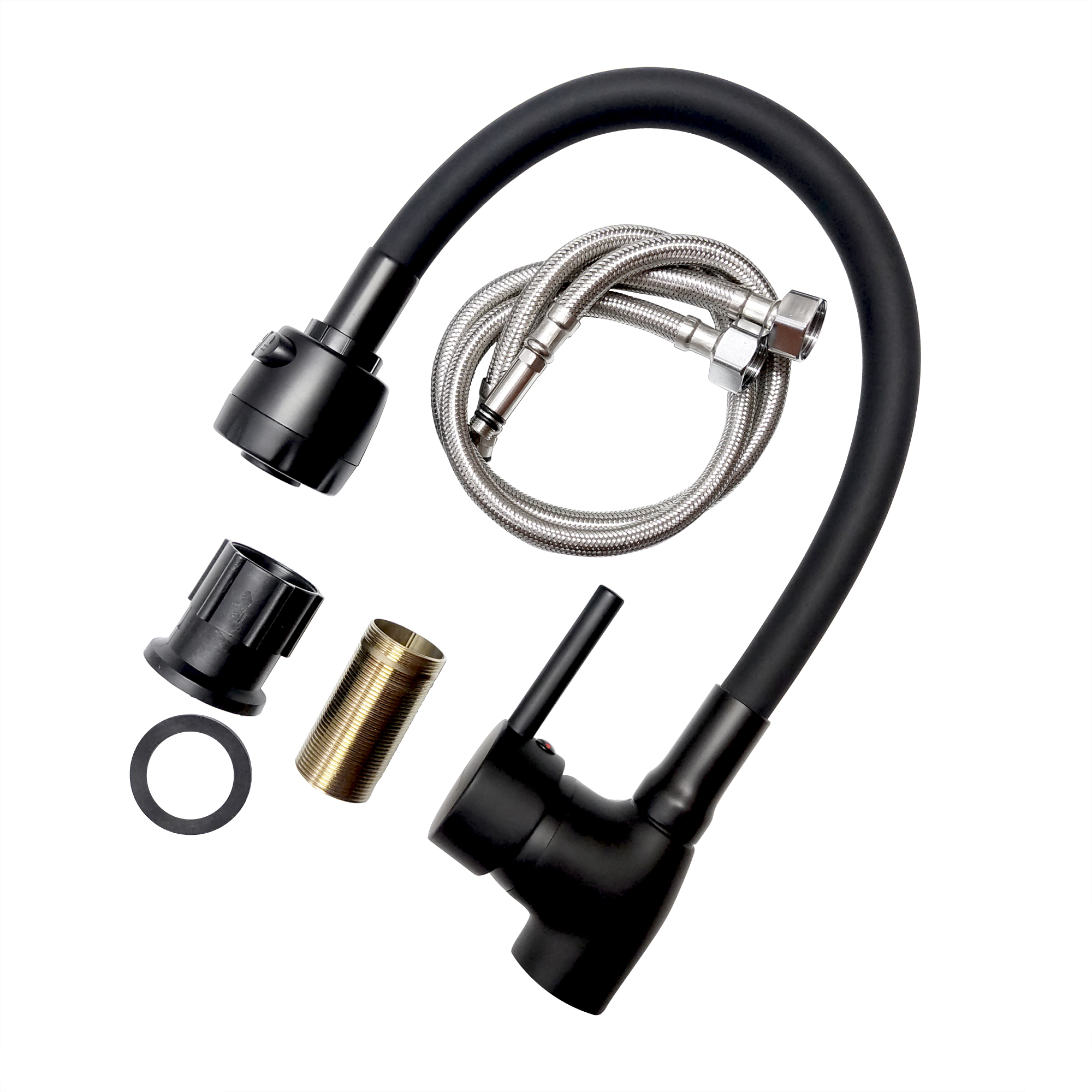 Grifería Lavaplatos Mezclador Con Cuello Manguera Flexible