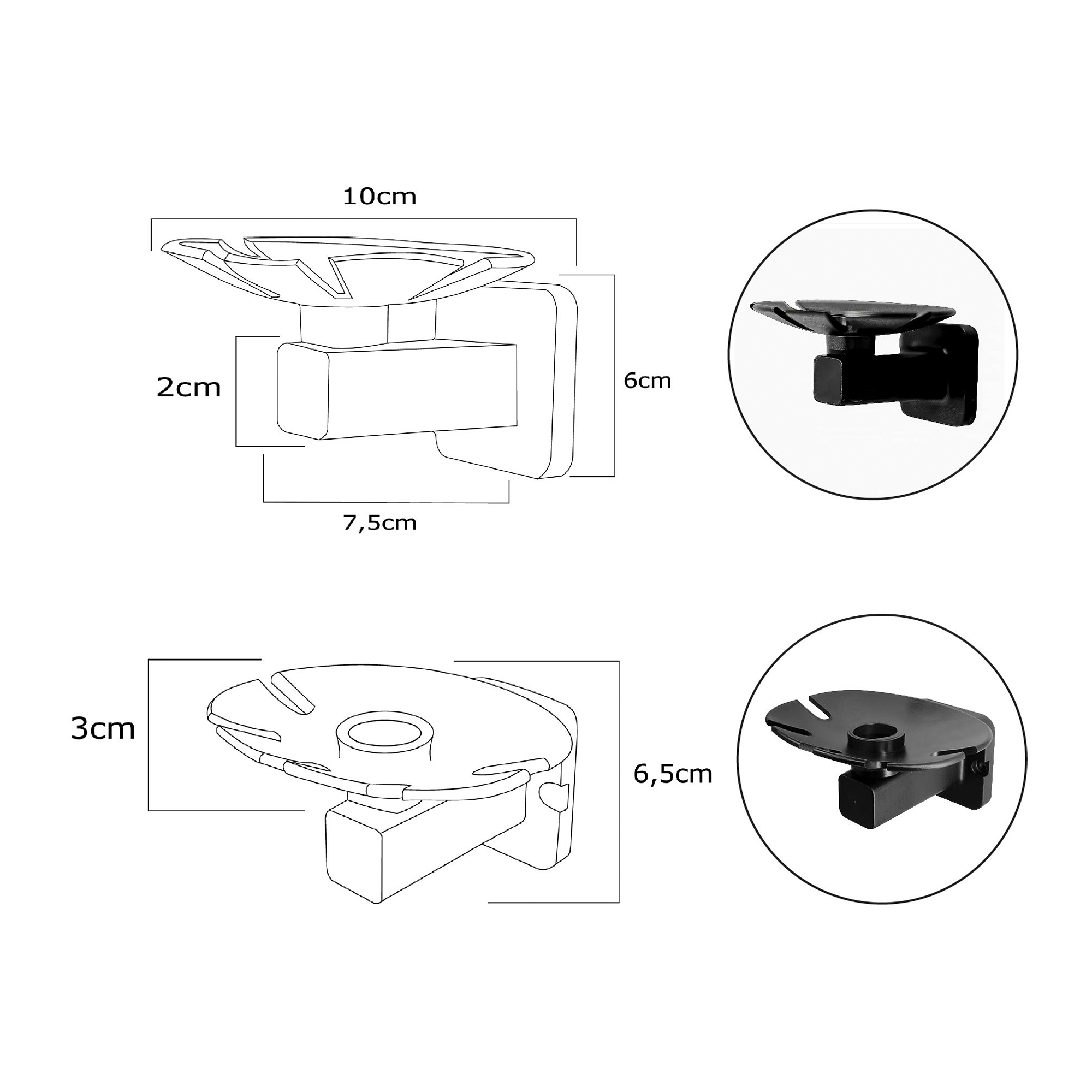 Set Accesorios Para Baño Base Cuadrada X6 Piezas Negro Mate