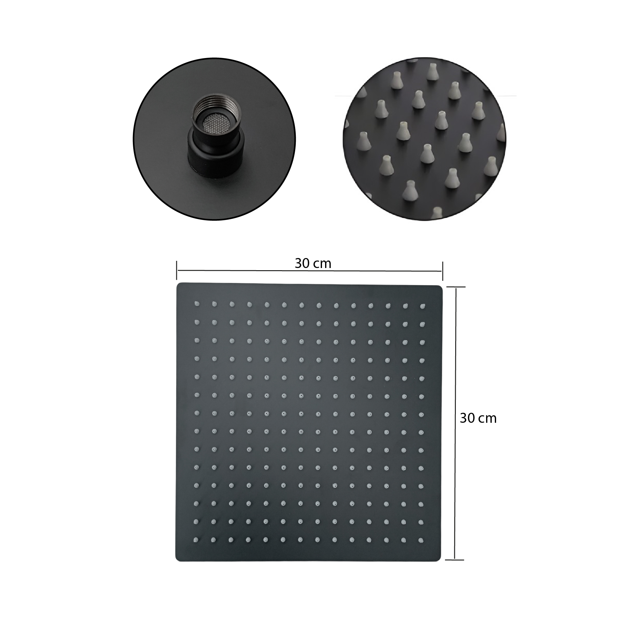 Kit Ducha Cuadrada 30cm + Mezclador + Brazo 40cm C1110