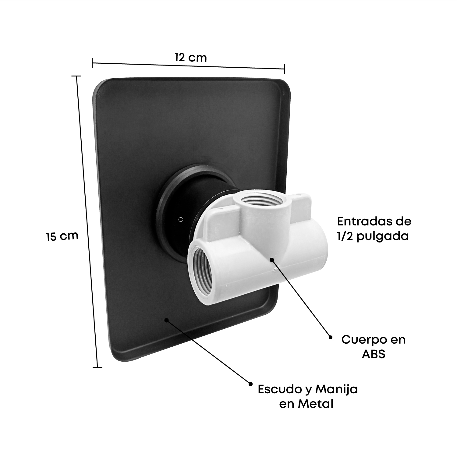 Kit Ducha Cuadrada 30cm + Mezclador + Brazo 40cm C1110