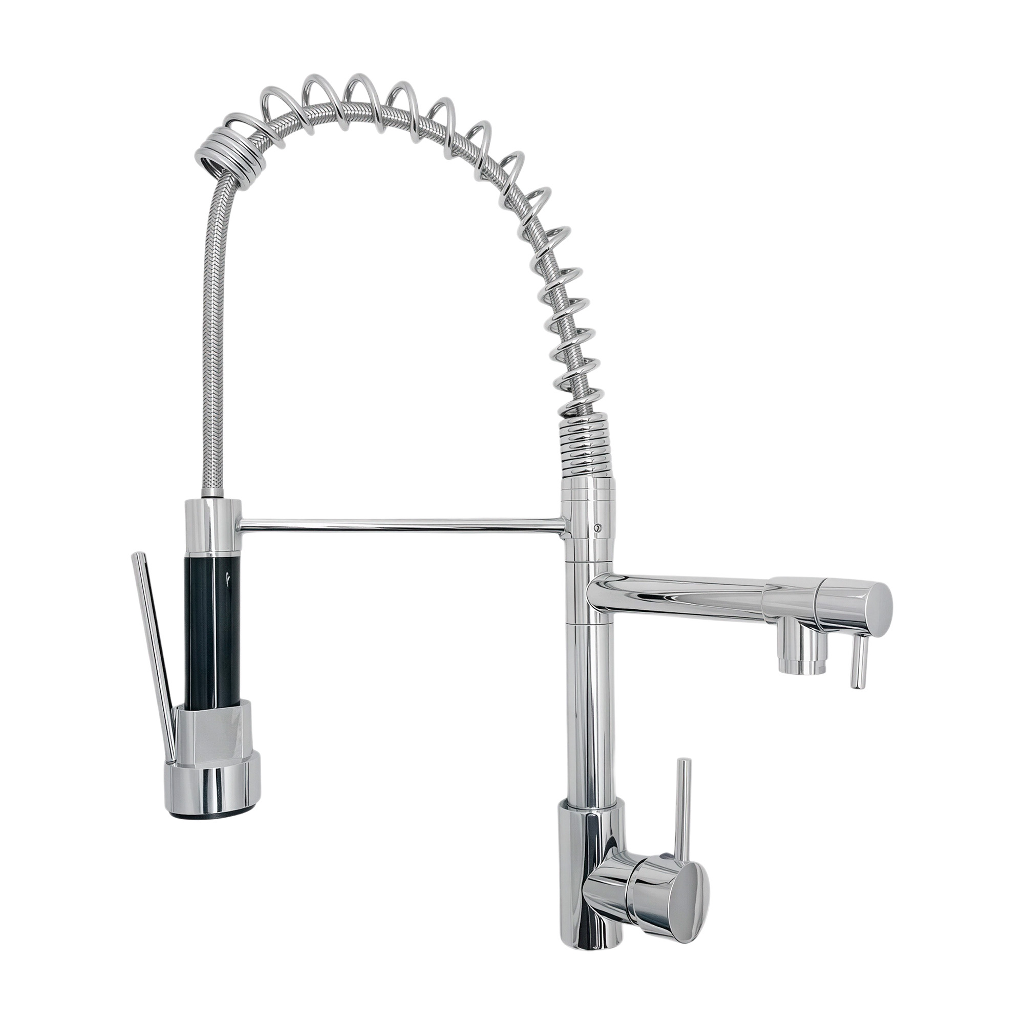 Griferia Mezclador Profesional Doble Grifo Titanium