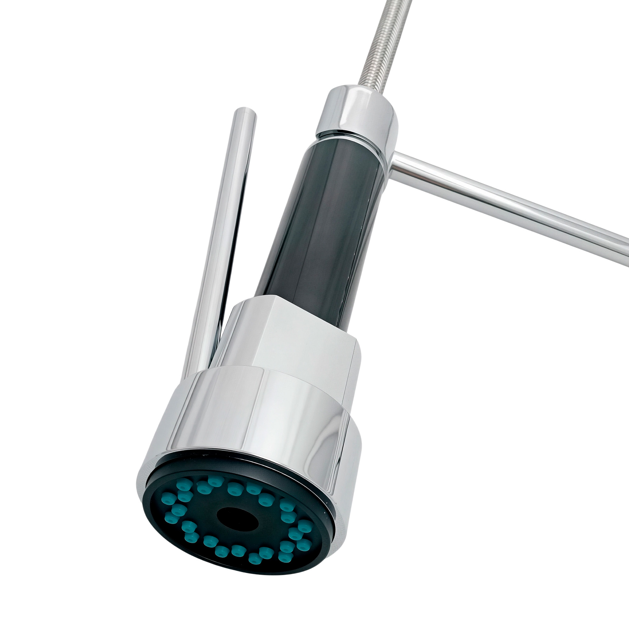 Griferia Mezclador Profesional Doble Grifo Titanium