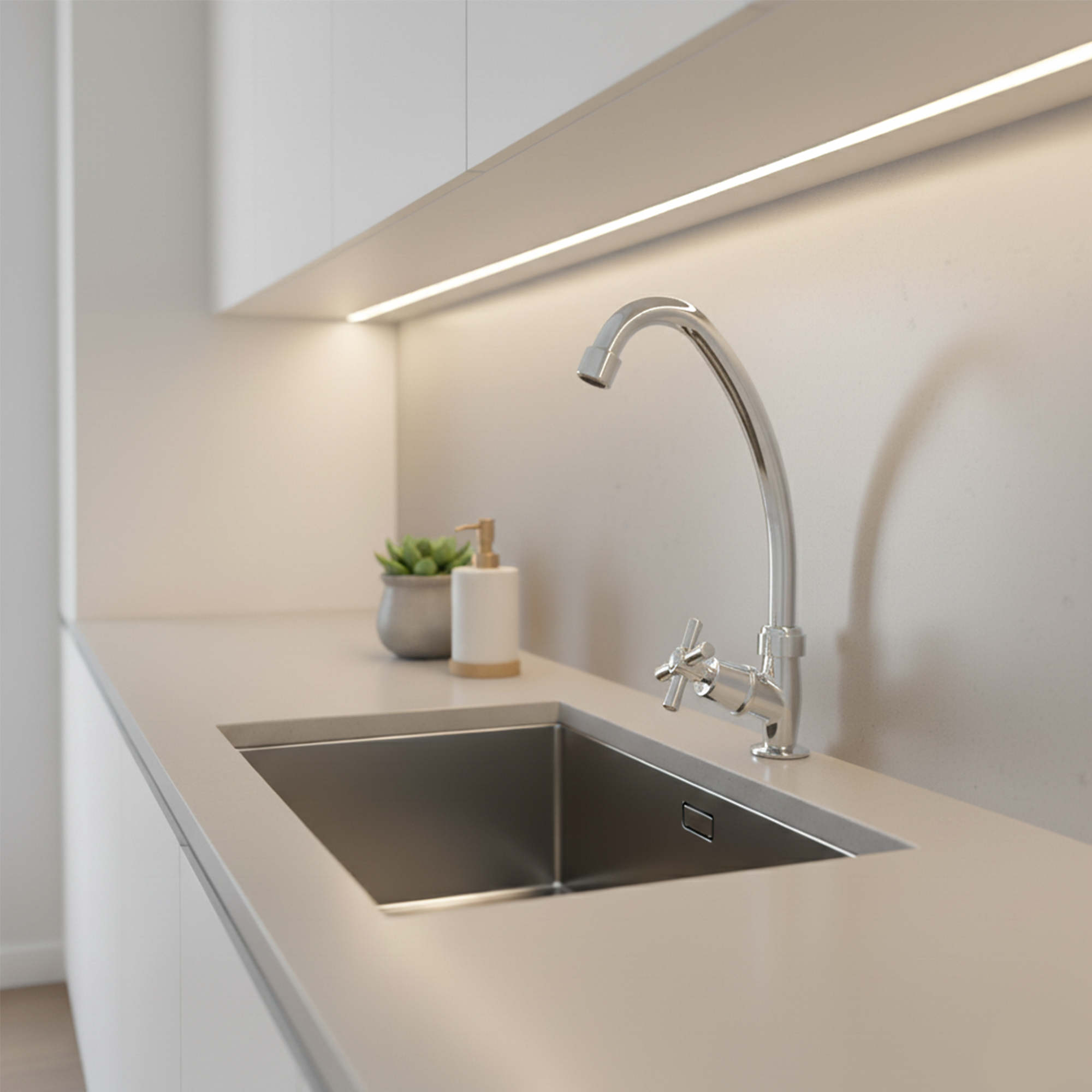 Griferia Lavaplatos Agua Fria Cane