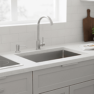 Kit Griferia Lavaplatos + Canastilla + Sifon C1111 - Plateado - Satinado