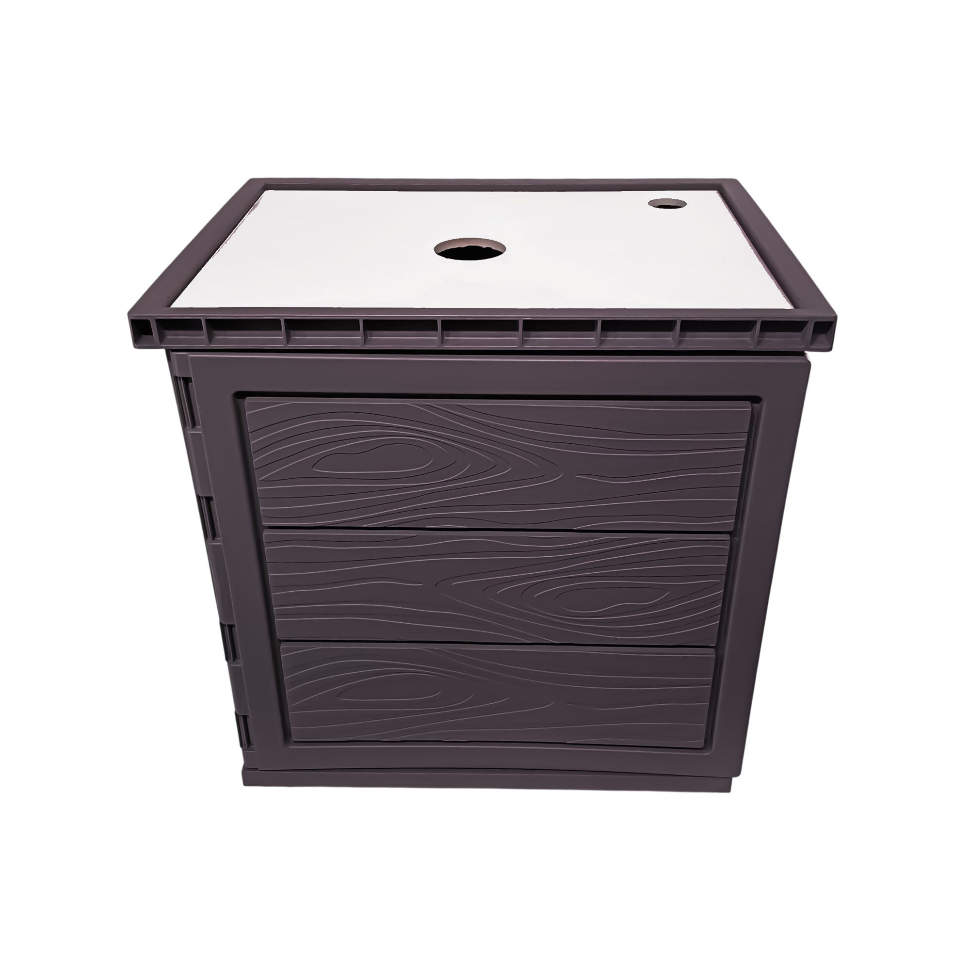 Mueble Flotante En PVC Con Tapa Marrón