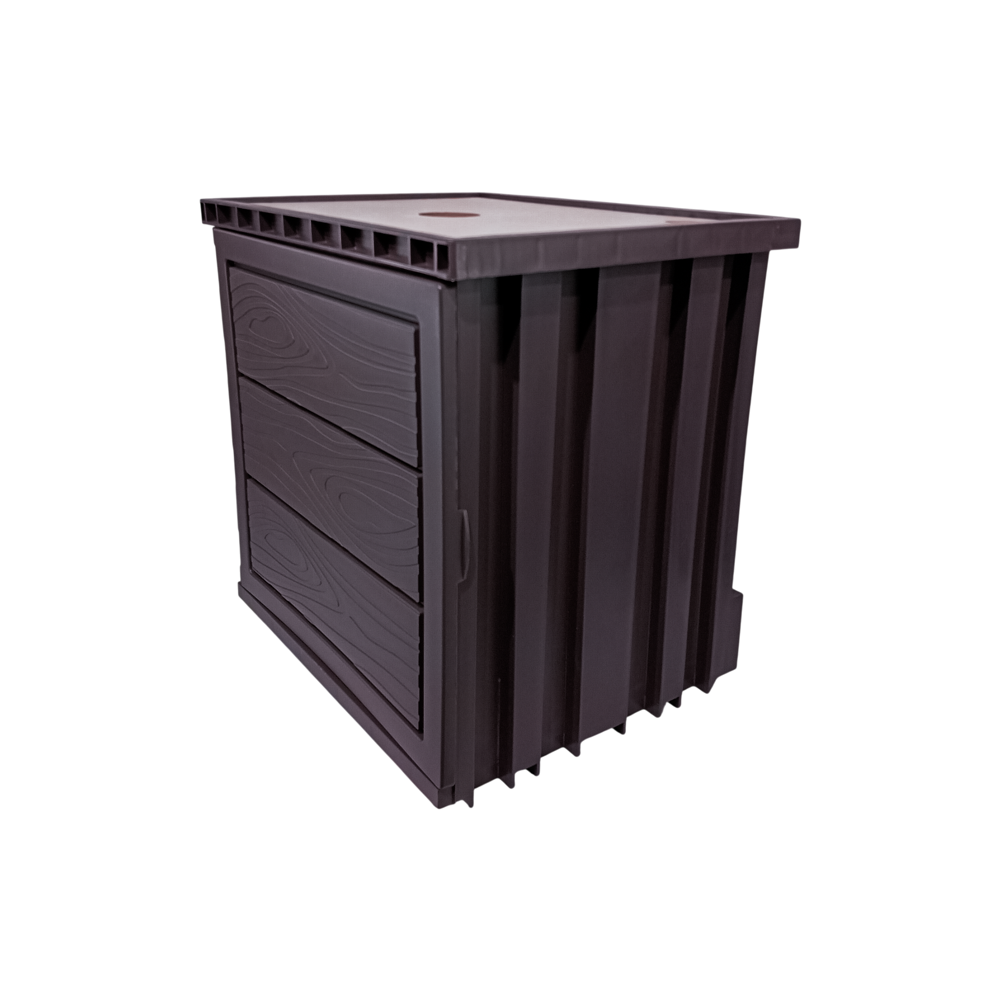 Mueble Flotante En PVC Con Tapa Marrón