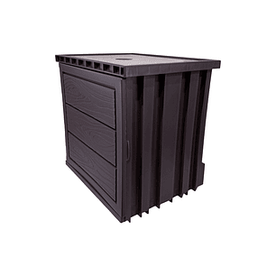 Mueble Flotante En PVC Con Tapa Marrón