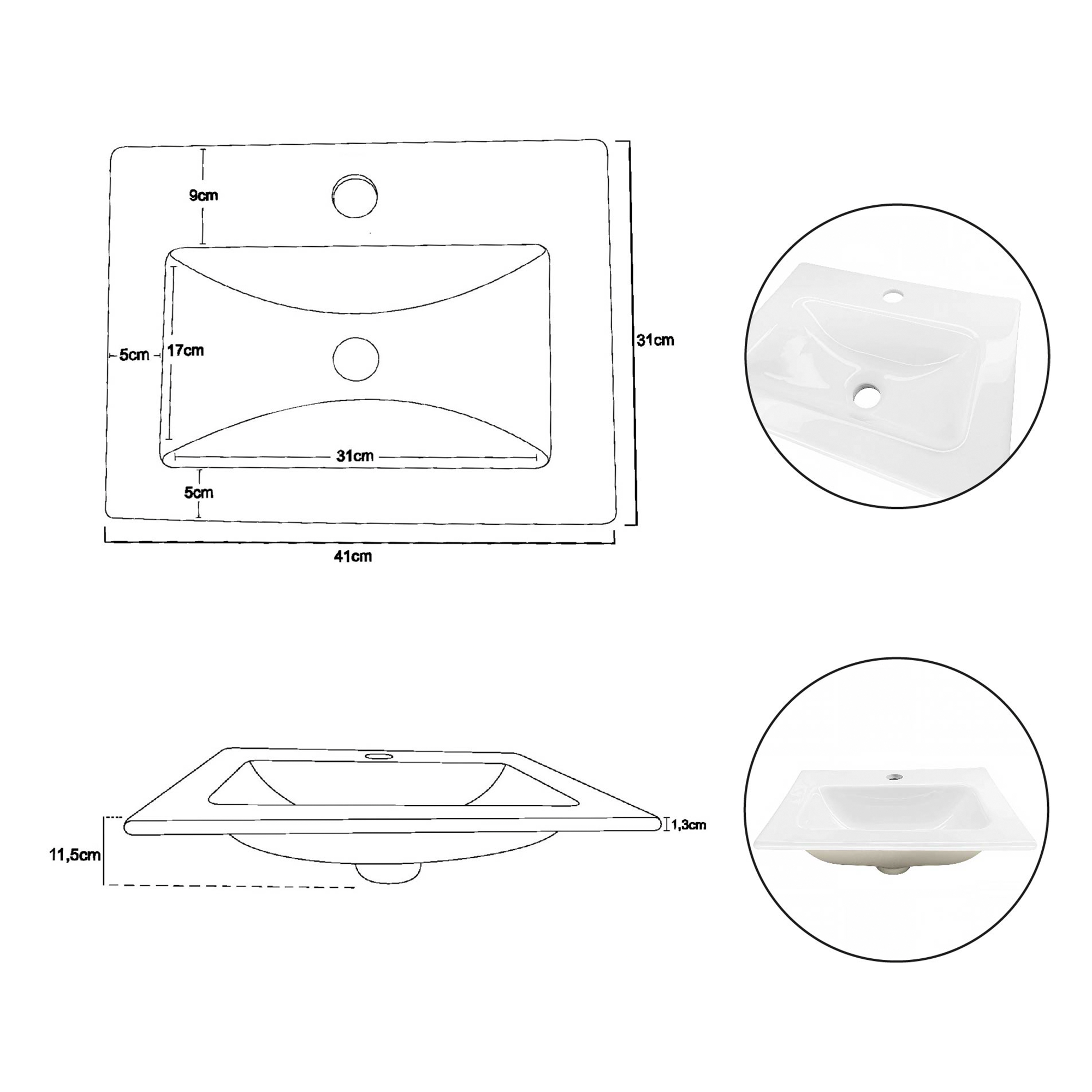 Kit Mueble en PVC + Lavamanos + Grifería  CCOL1112