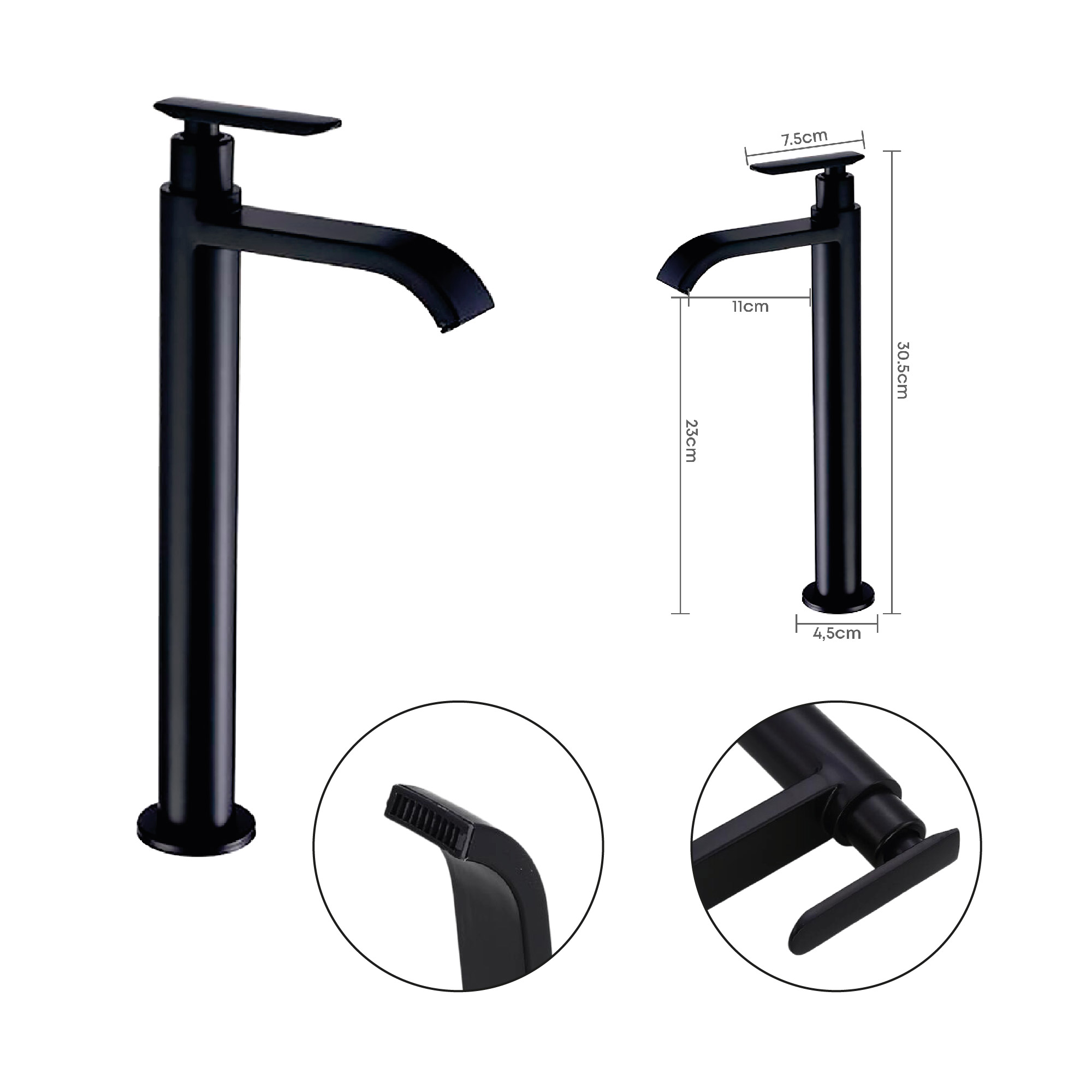 Kit Mueble Pvc + Lavamanos + Griferia  Ccol1120 - Gris - Un Agujero