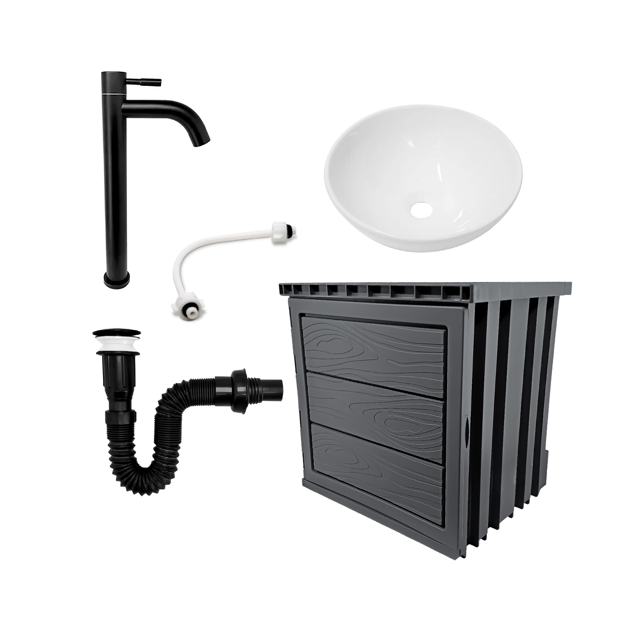 Kit Mueble PVC + Lavamanos + Griferia C1141