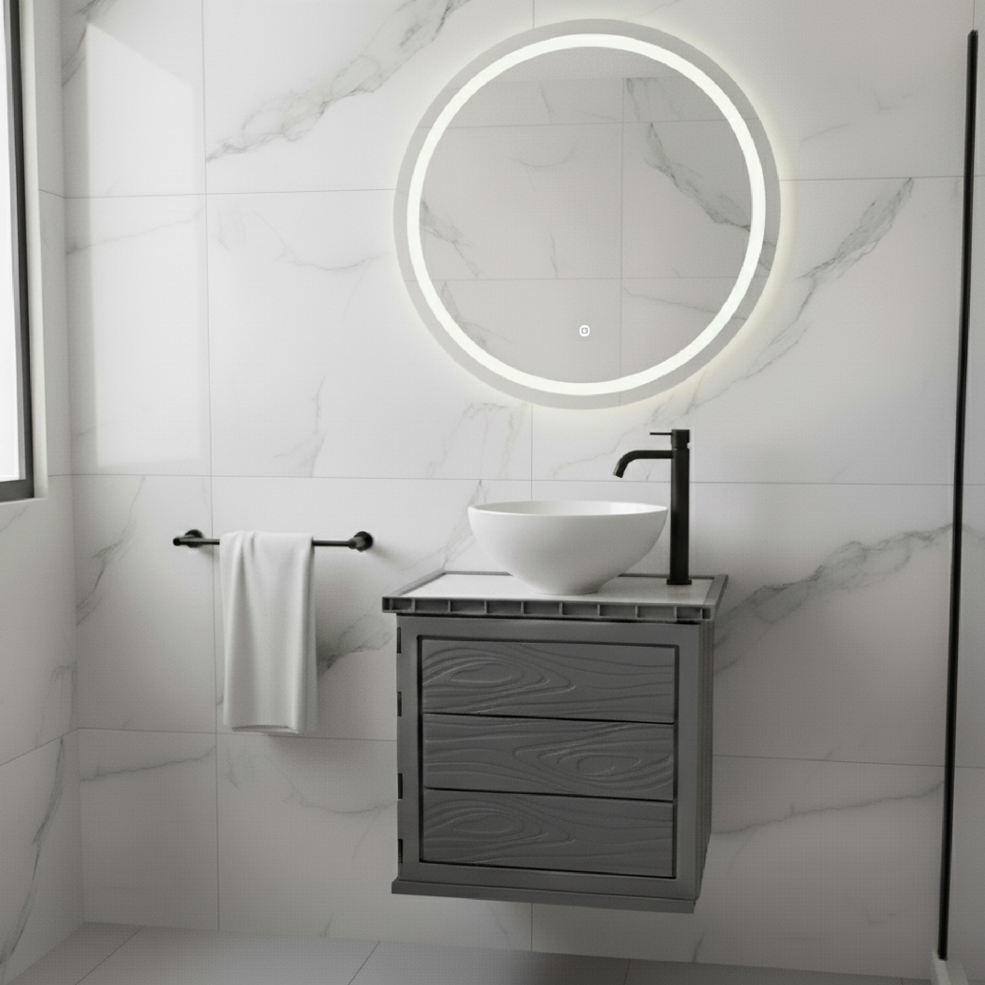 Kit Mueble PVC + Lavamanos + Griferia C1141