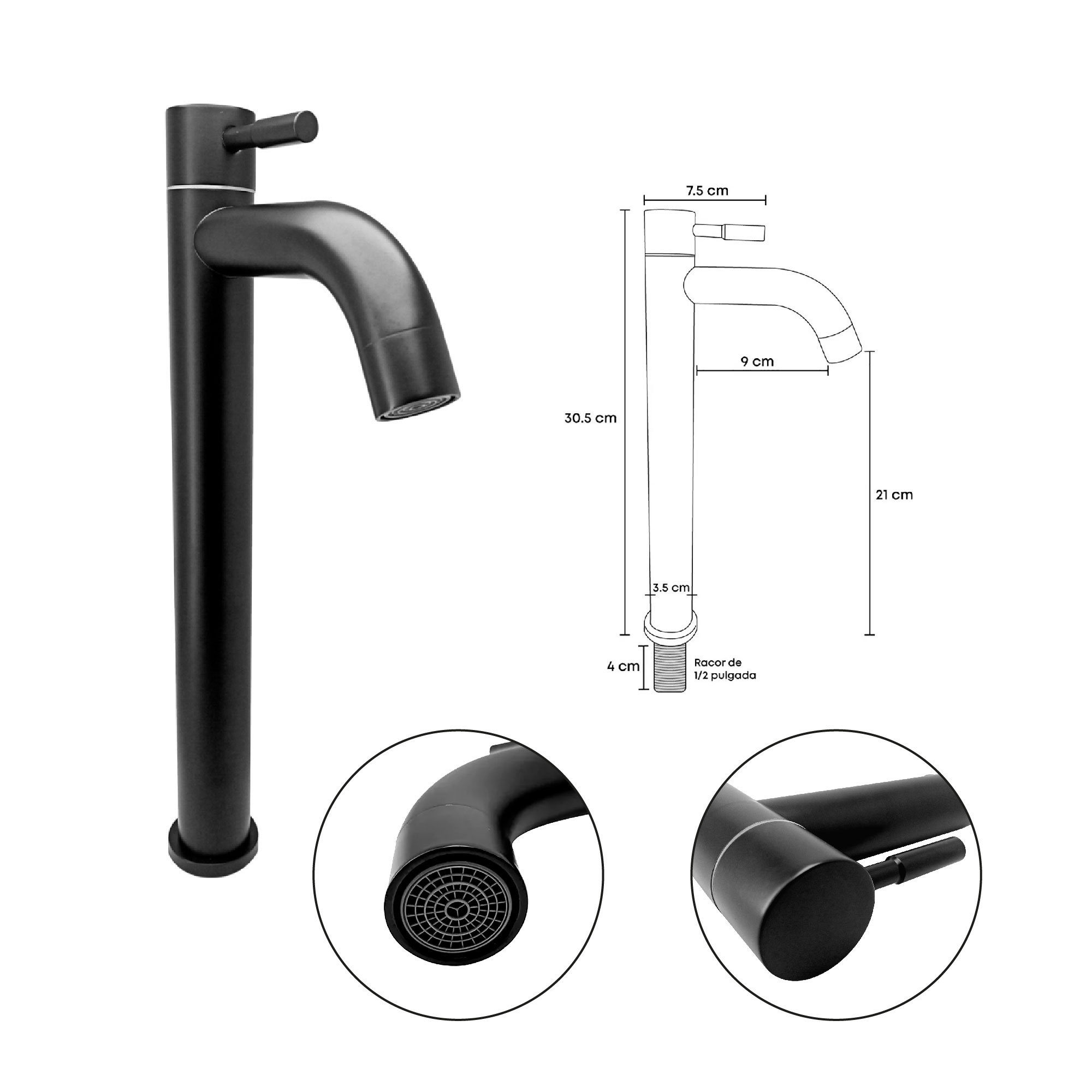 Kit Mueble Pvc + Lavamanos + Griferia  Ccol1121 - Gris - Un Agujero