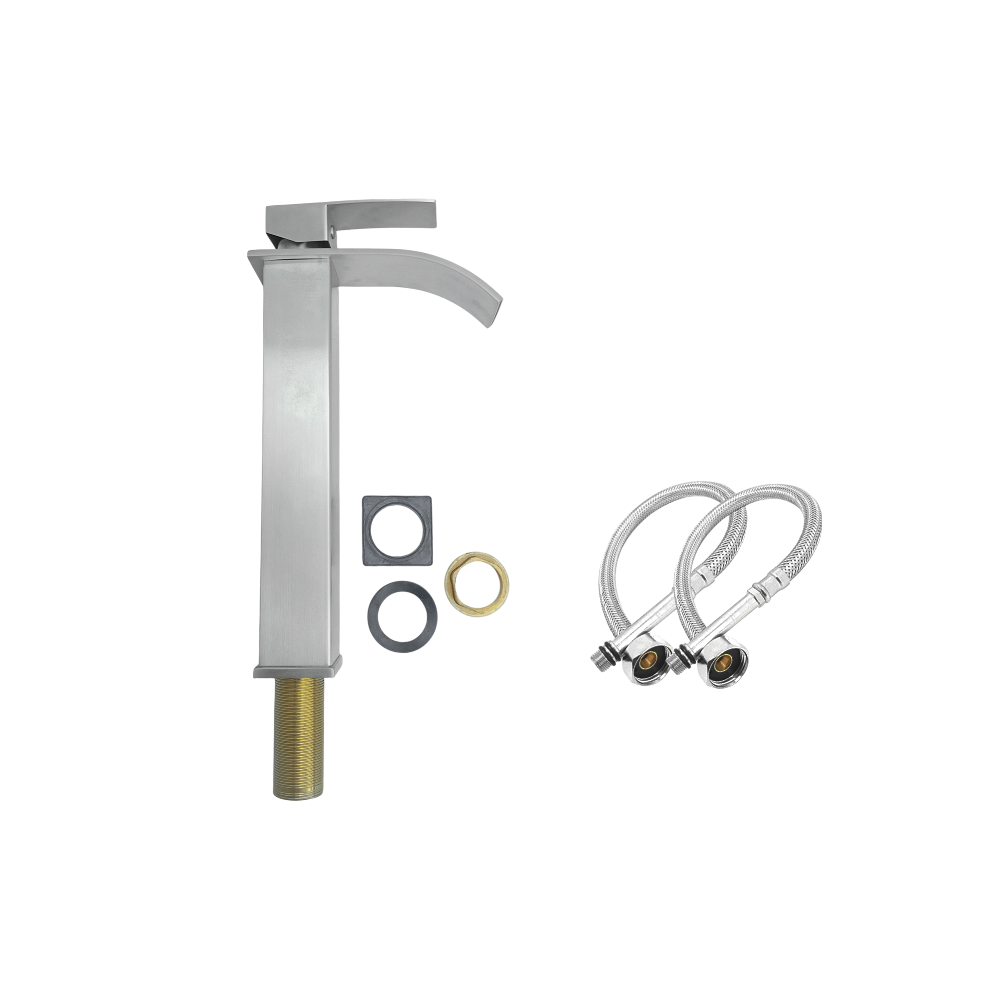Grifería Lavamanos Poste Alto Mezclador Cascada Acero INOX 304