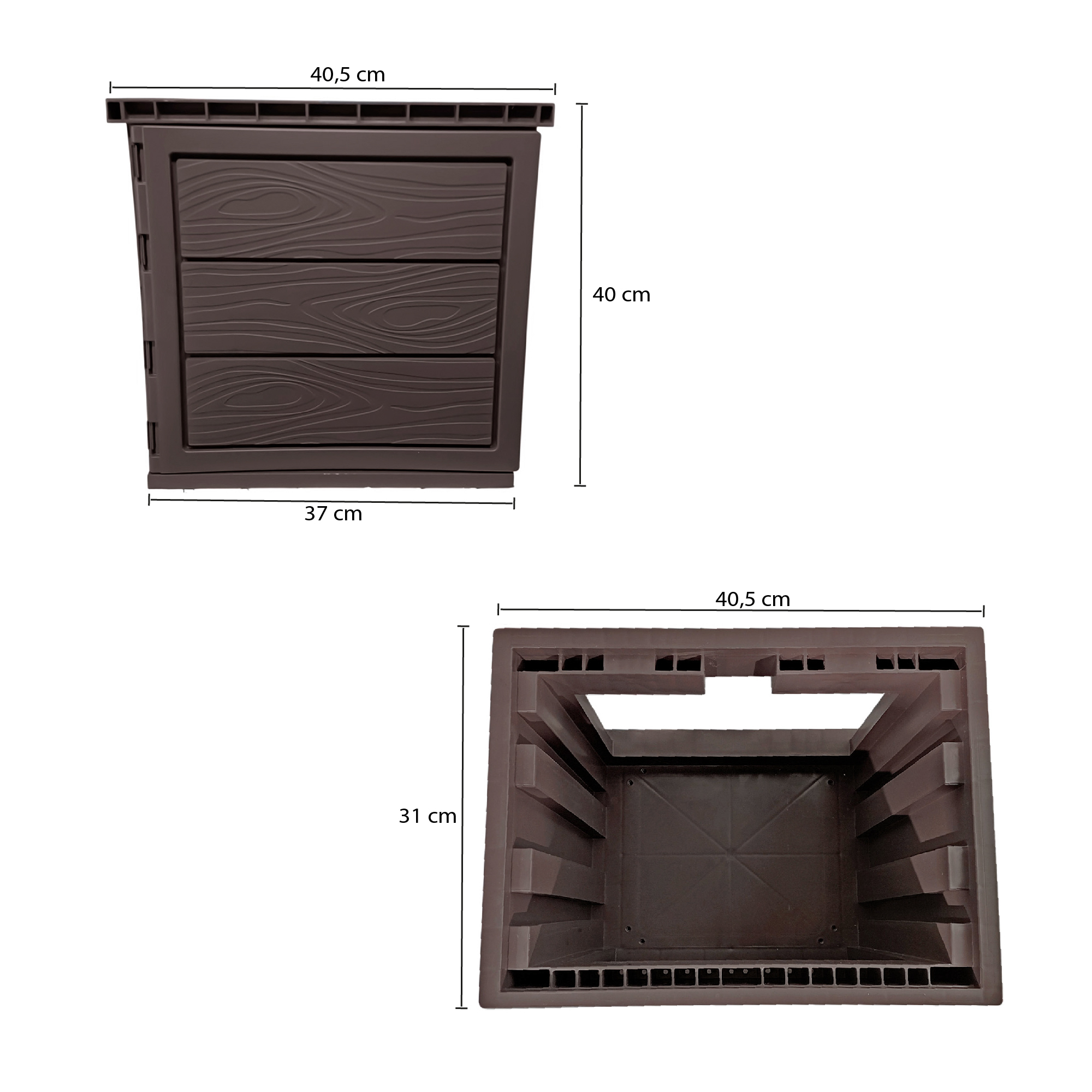 Mueble Flotante En Pvc Sin Tapa Marrón
