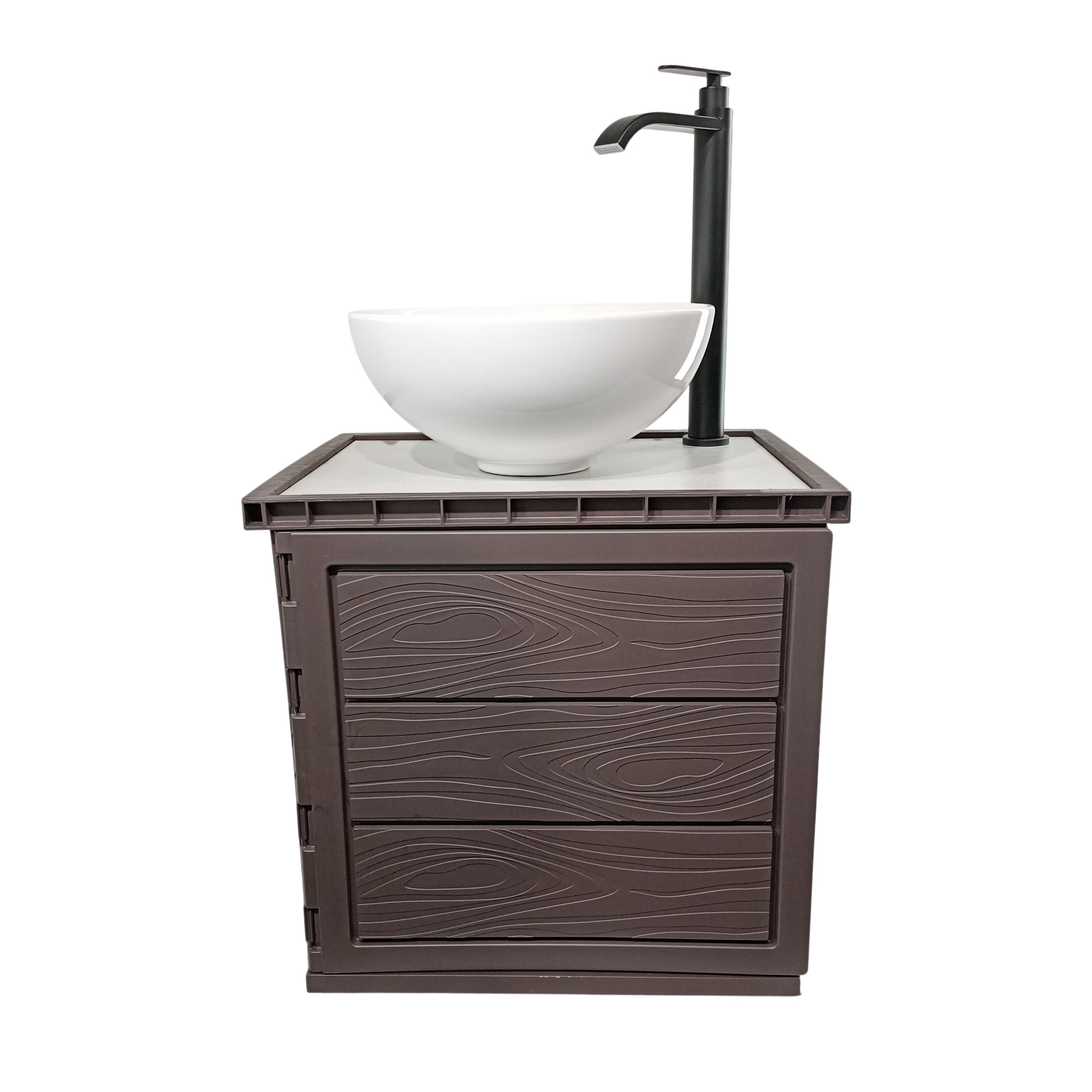 Kit Mueble Pvc + Lavamanos + Griferia C1150