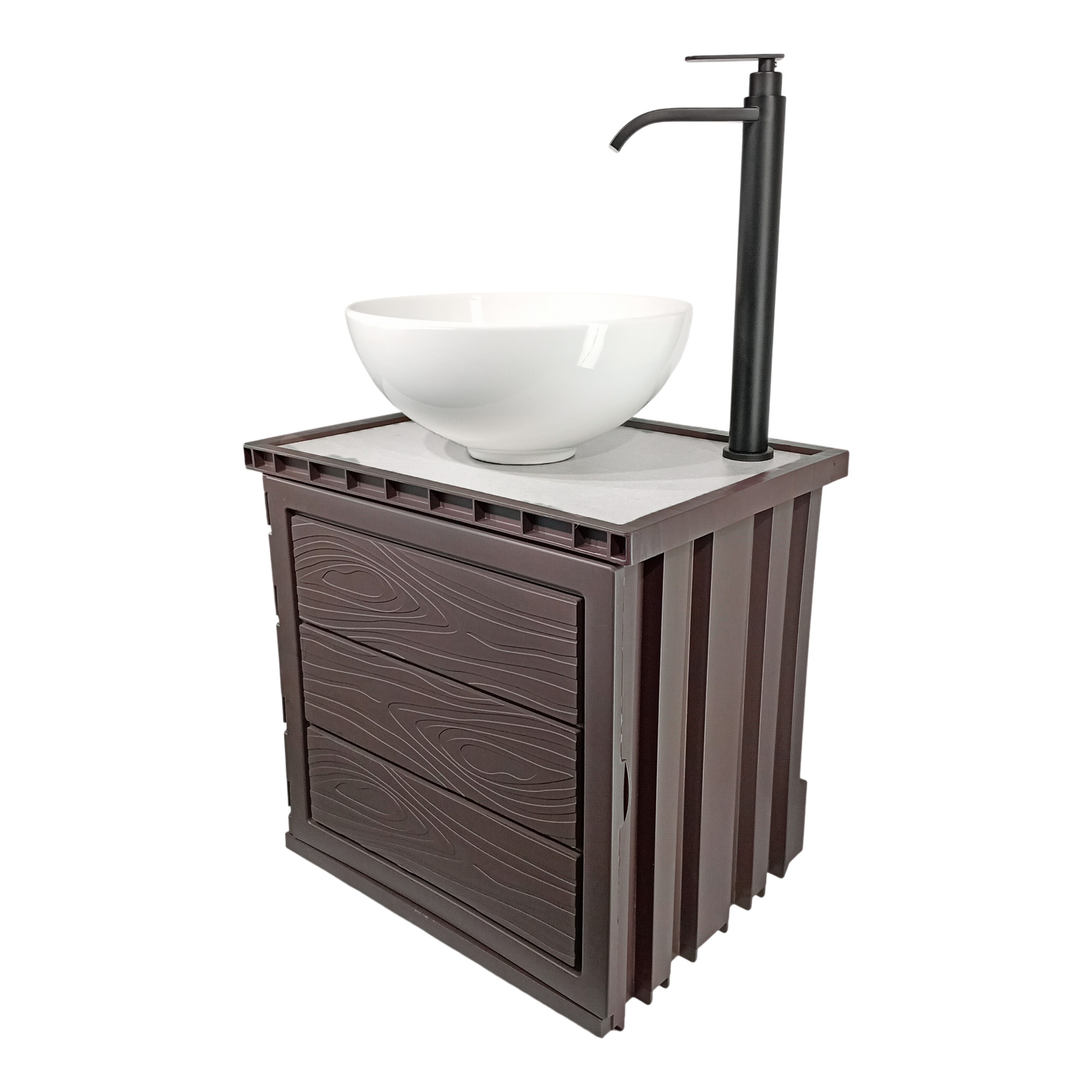 Kit Mueble Pvc + Lavamanos + Griferia C1150