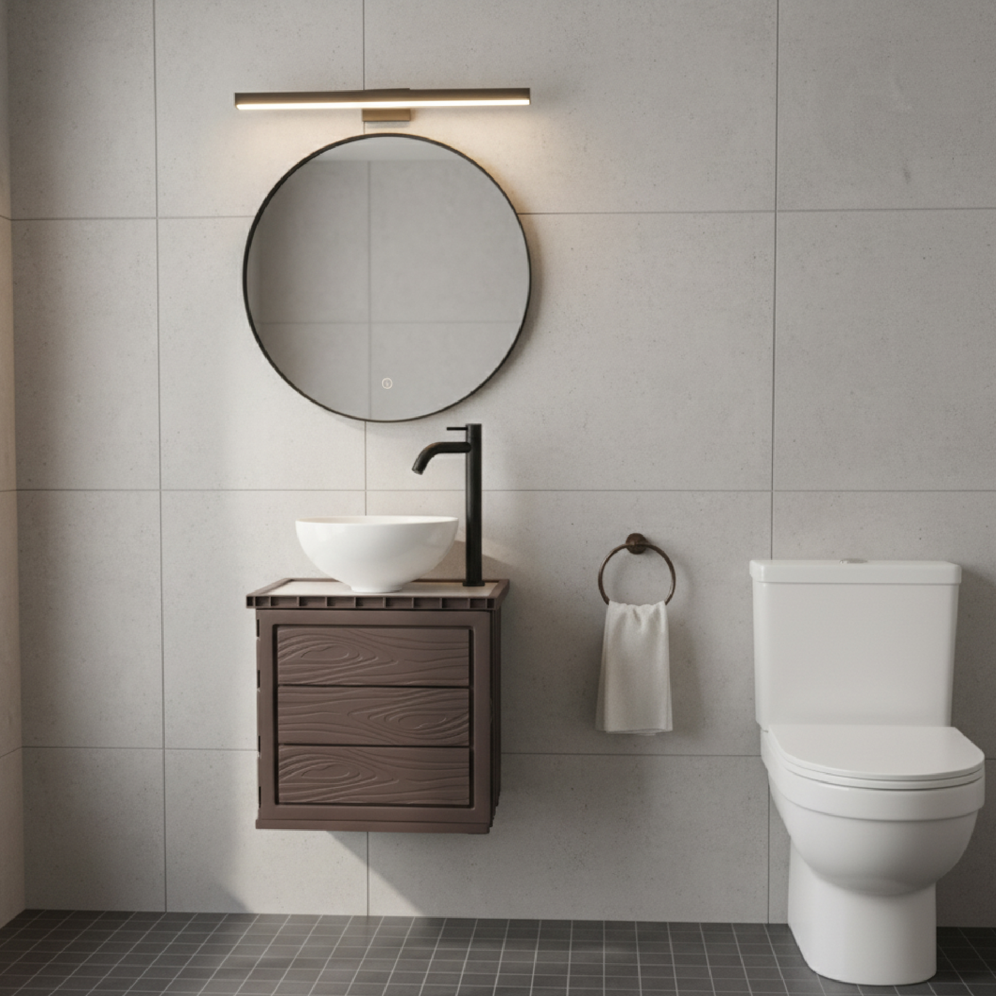 Kit Mueble Pvc + Lavamanos + Grifería C1151 