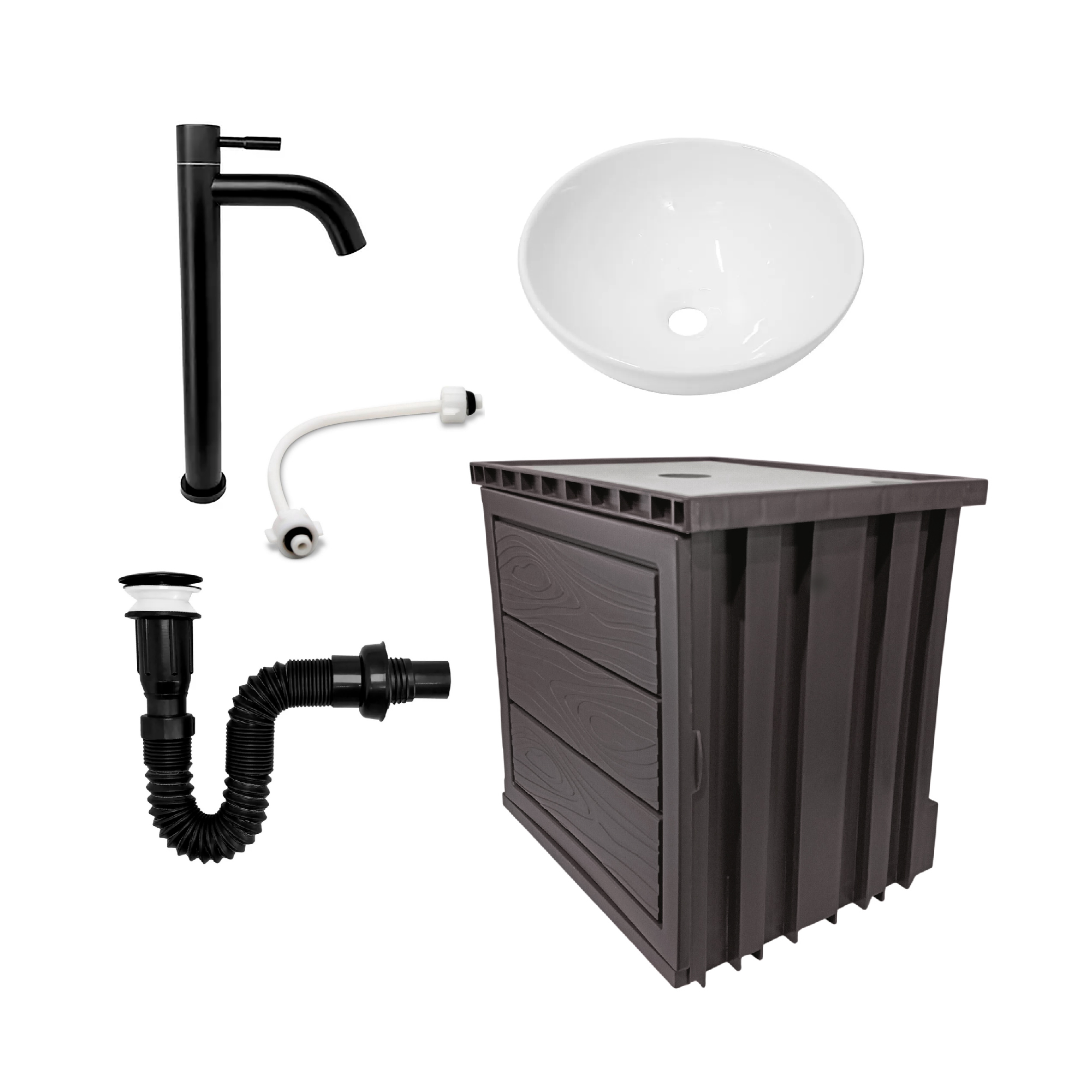 Kit Mueble Pvc + Lavamanos + Grifería C1151 