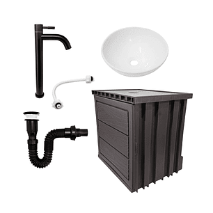 Kit Mueble Pvc + Lavamanos + Grifería C1151 