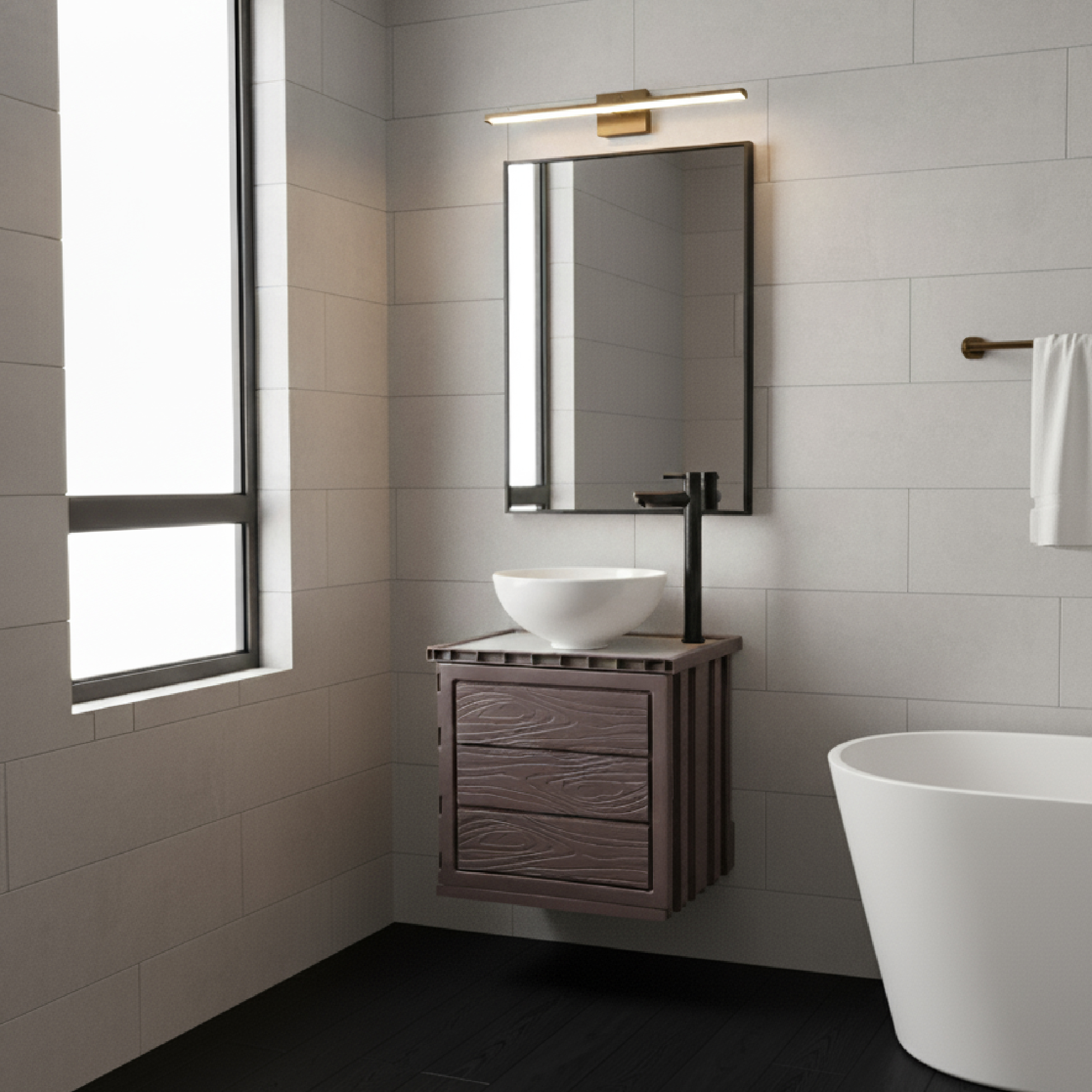 Kit Mueble PVC + Lavamanos + Grifería C1152