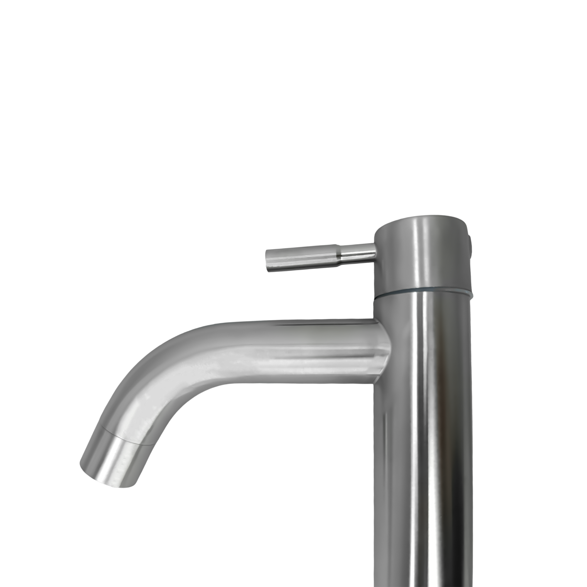 Grifería Lavamanos Baja Acero Inox 304 Pico Curvo