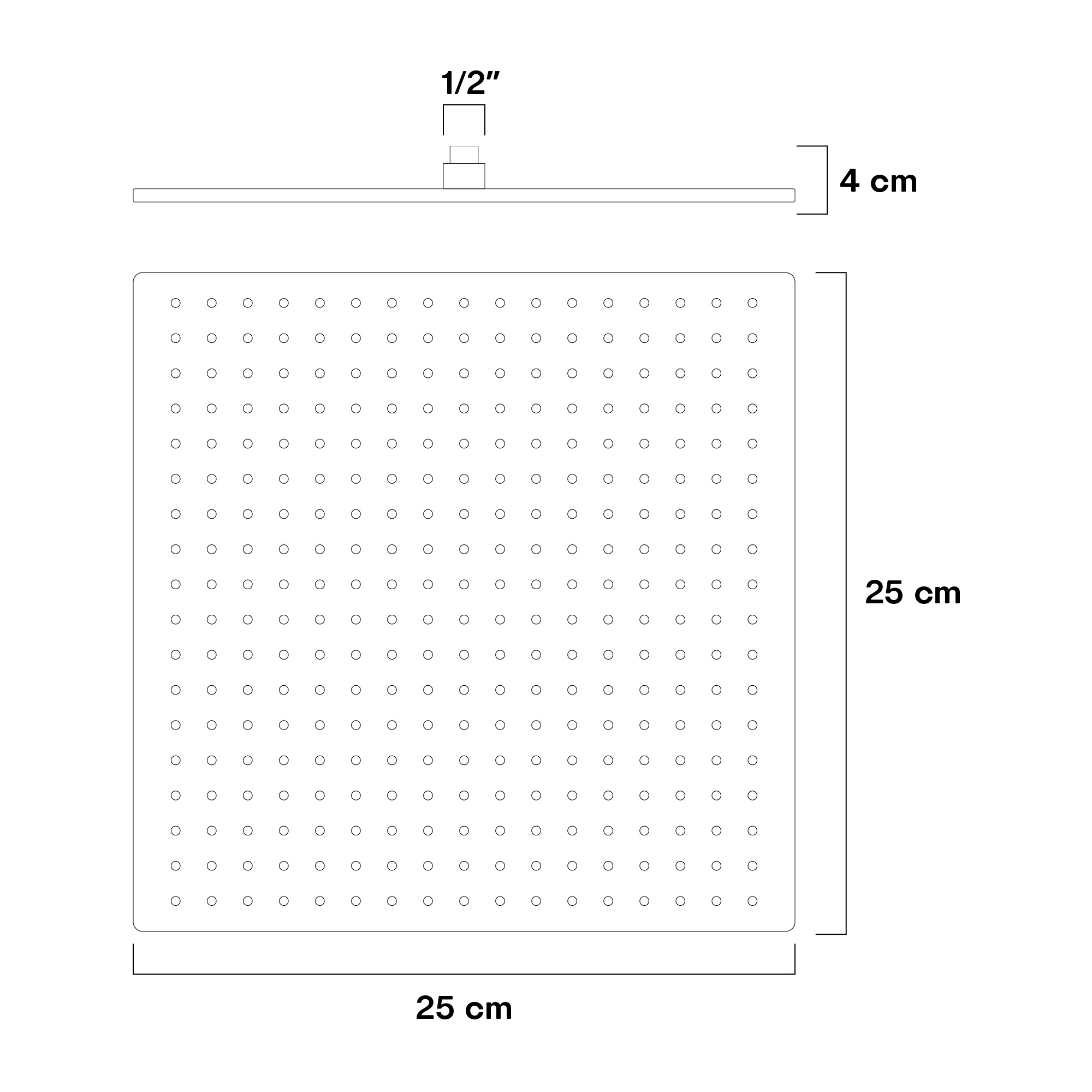 Ducha Acero Ultra Slim 10pulgadas 25x25 Cuadrada