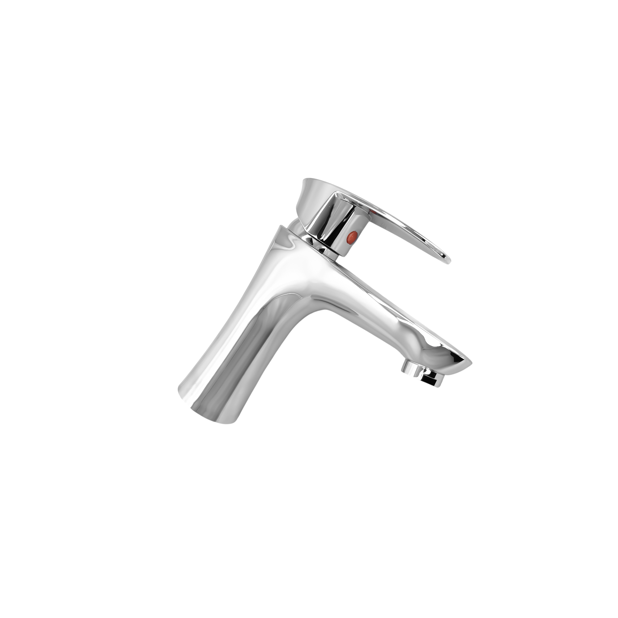 Griferia Lavamanos Baja Brillante Manija Tipo Hoja