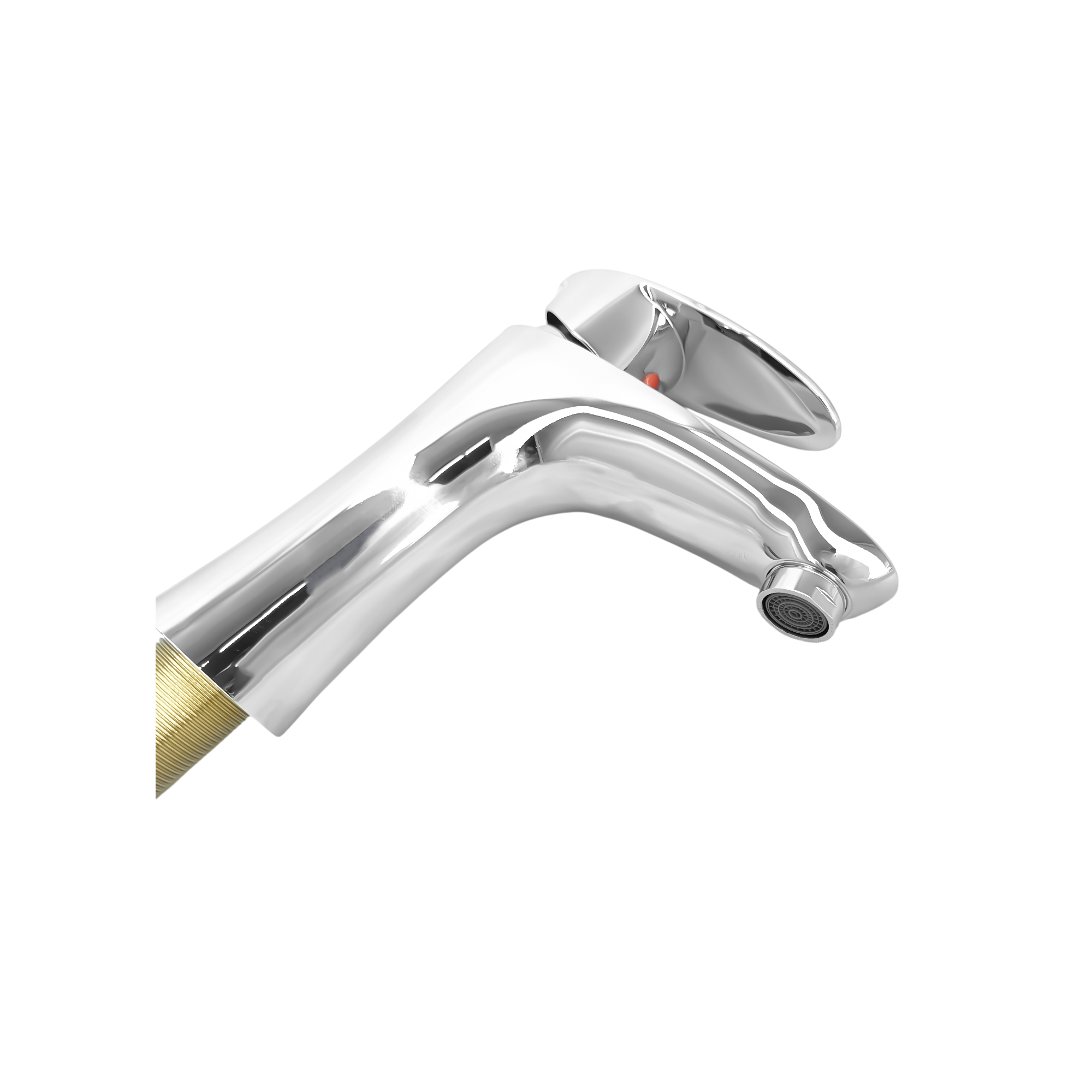 Griferia Lavamanos Baja Brillante Manija Tipo Hoja