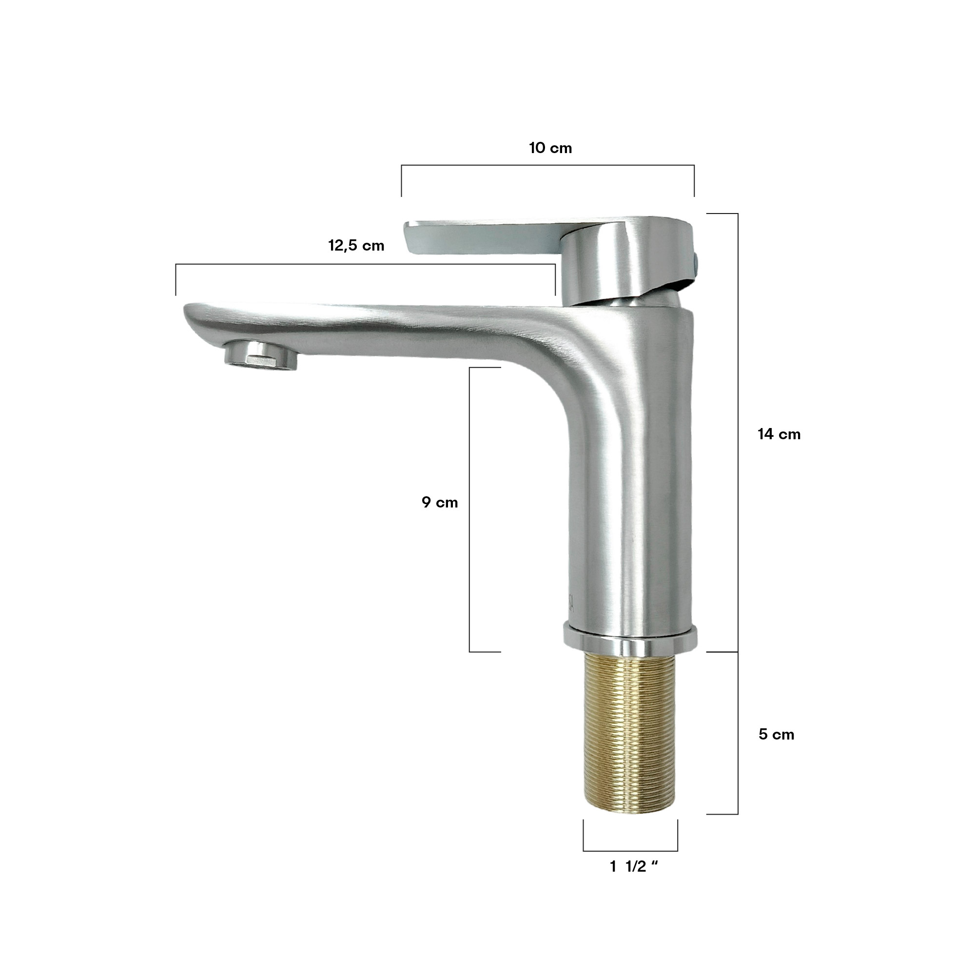 Griferia Lavamanos Poste Bajo Mezclador - Satinado