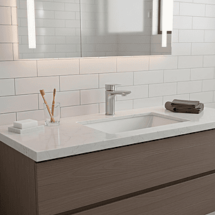 Griferia Lavamanos Poste Bajo Mezclador - Satinado