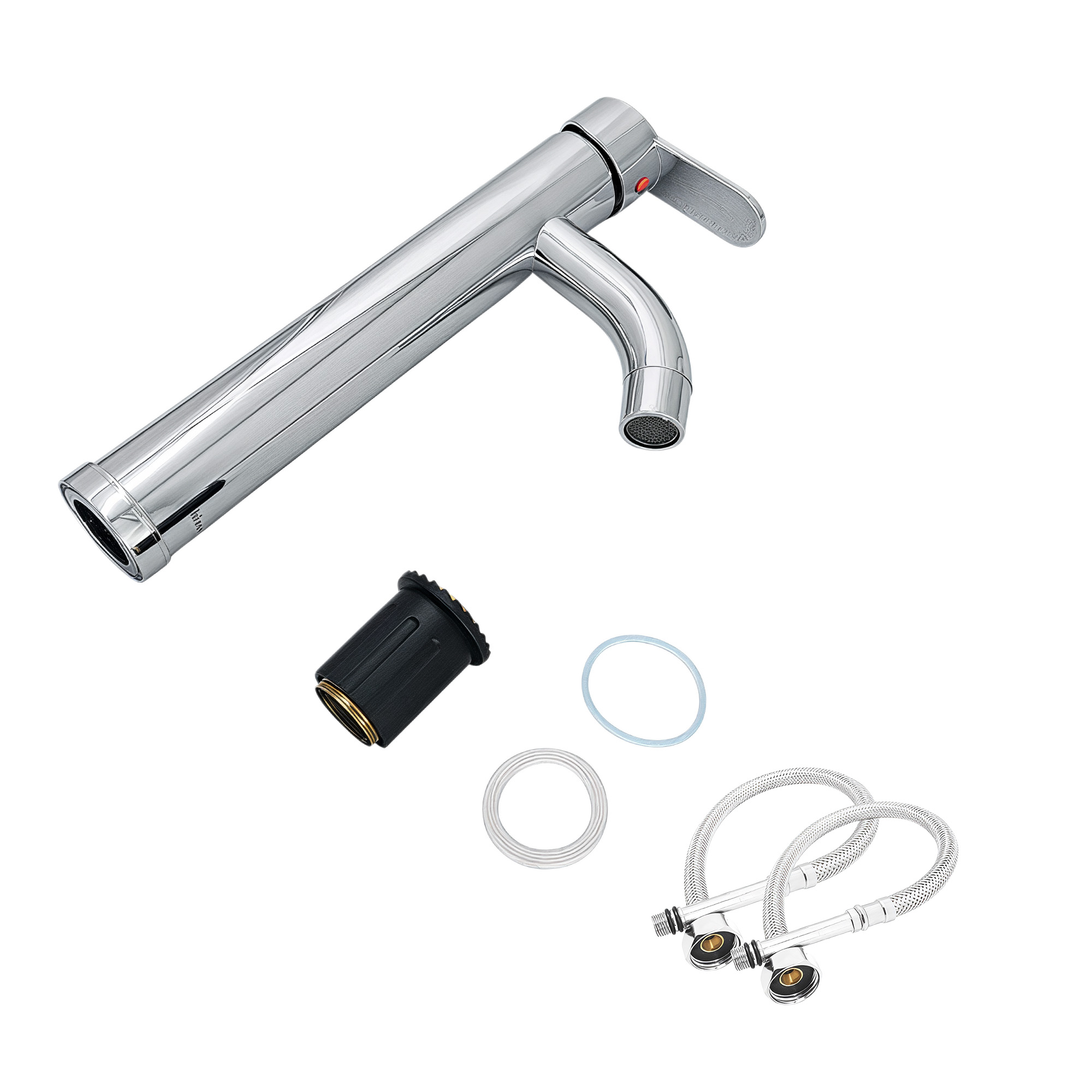 Grifería Baño Lavamanos Alta Mezclador Pico Semicurvo