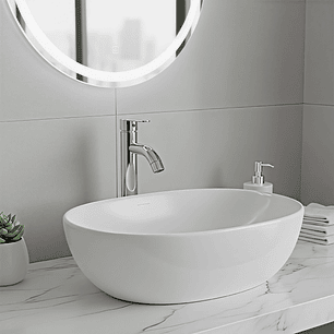 Grifería Baño Lavamanos Alta Mezclador Pico Semicurvo