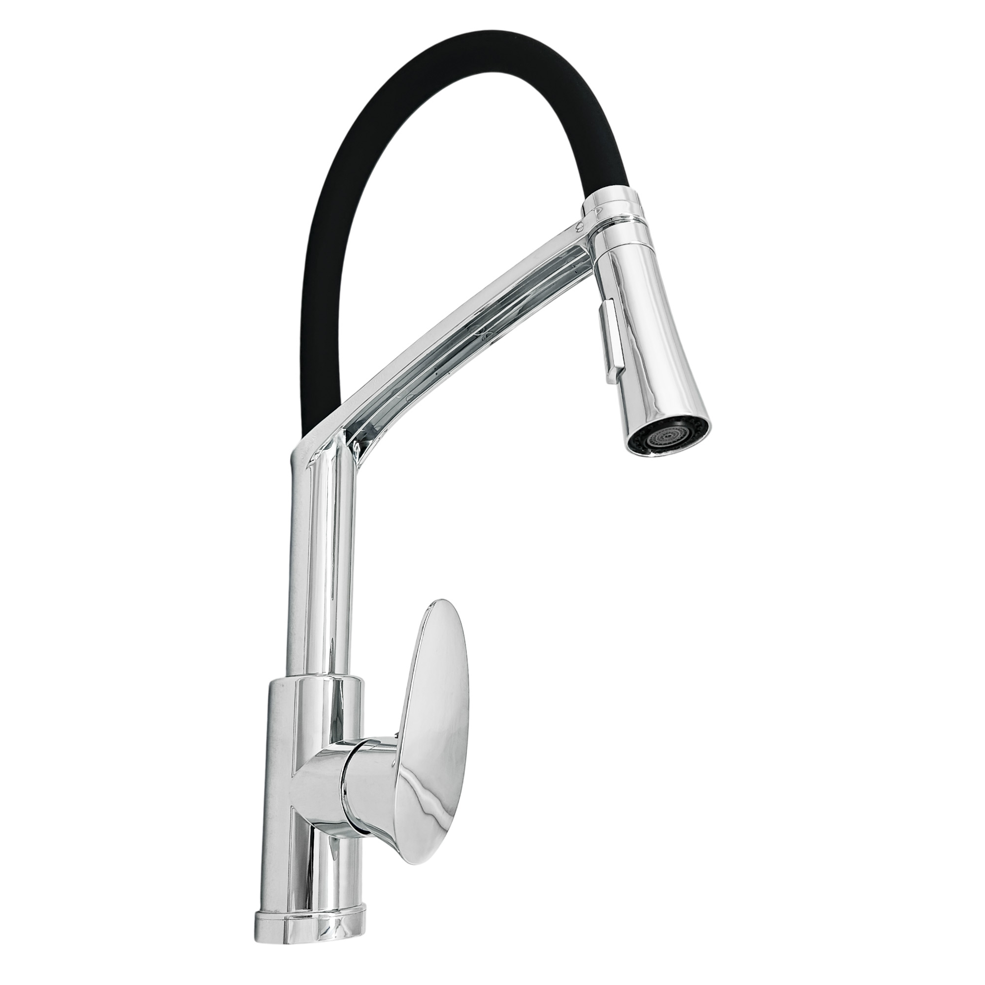 Griferia Lavaplatos Mezcador Flexible Negro Santorini