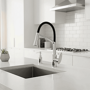 Griferia Lavaplatos Mezcador Flexible Negro Santorini