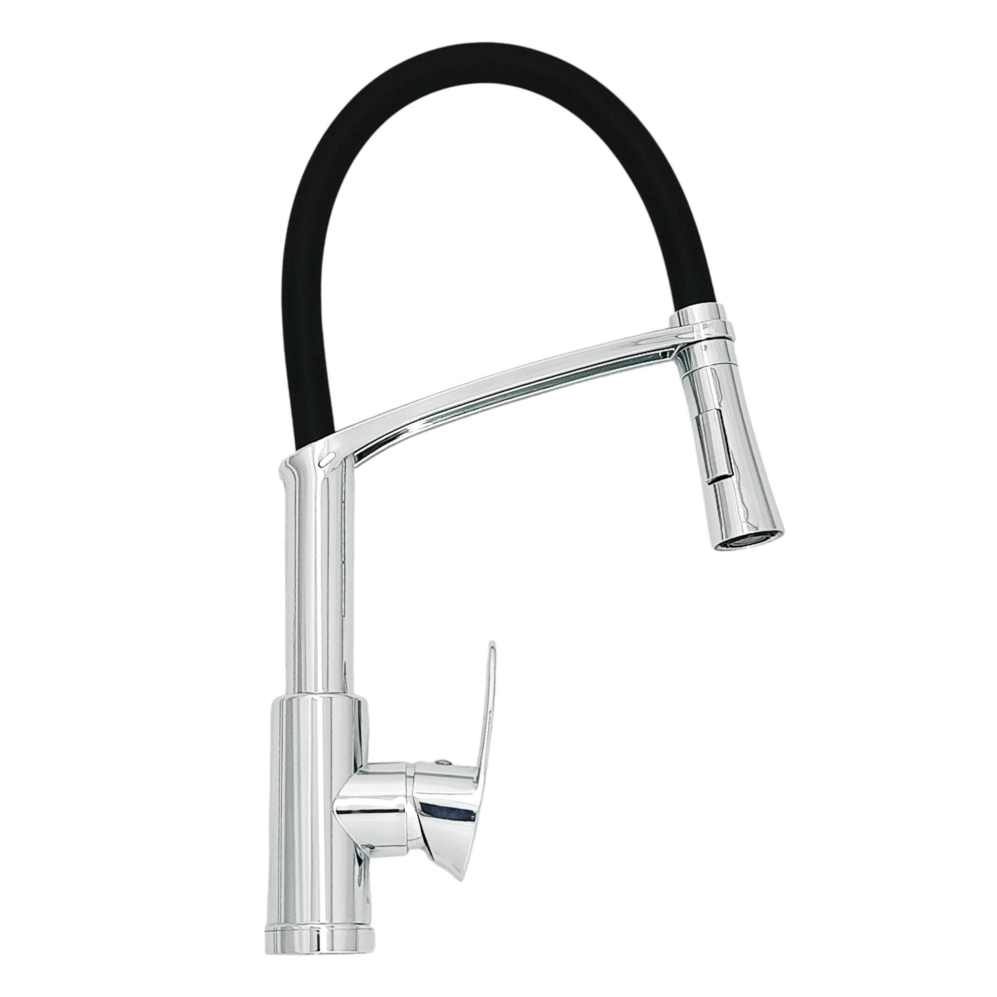 Griferia Lavaplatos Mezcador Flexible Negro Santorini